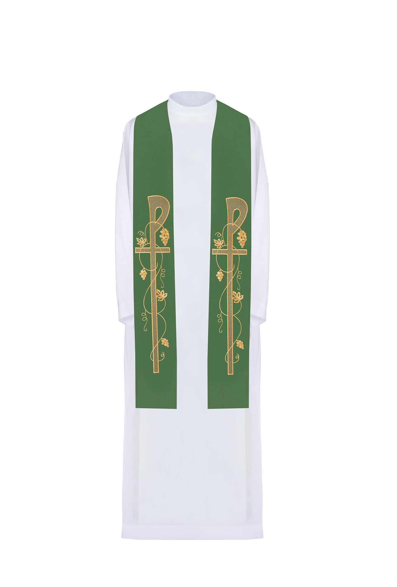 Embroidered green priest's stole