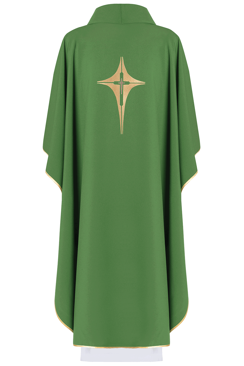 Green chasuble embroidered with cross motif