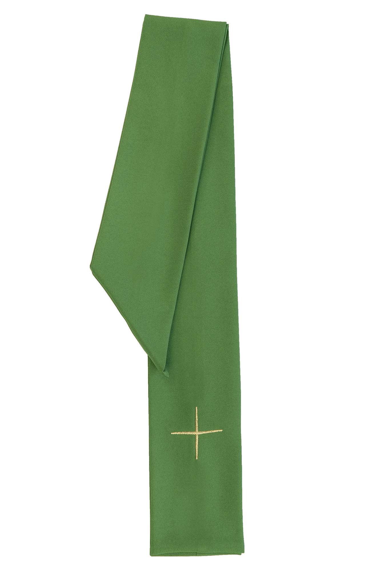 Green chasuble embroidered with cross motif