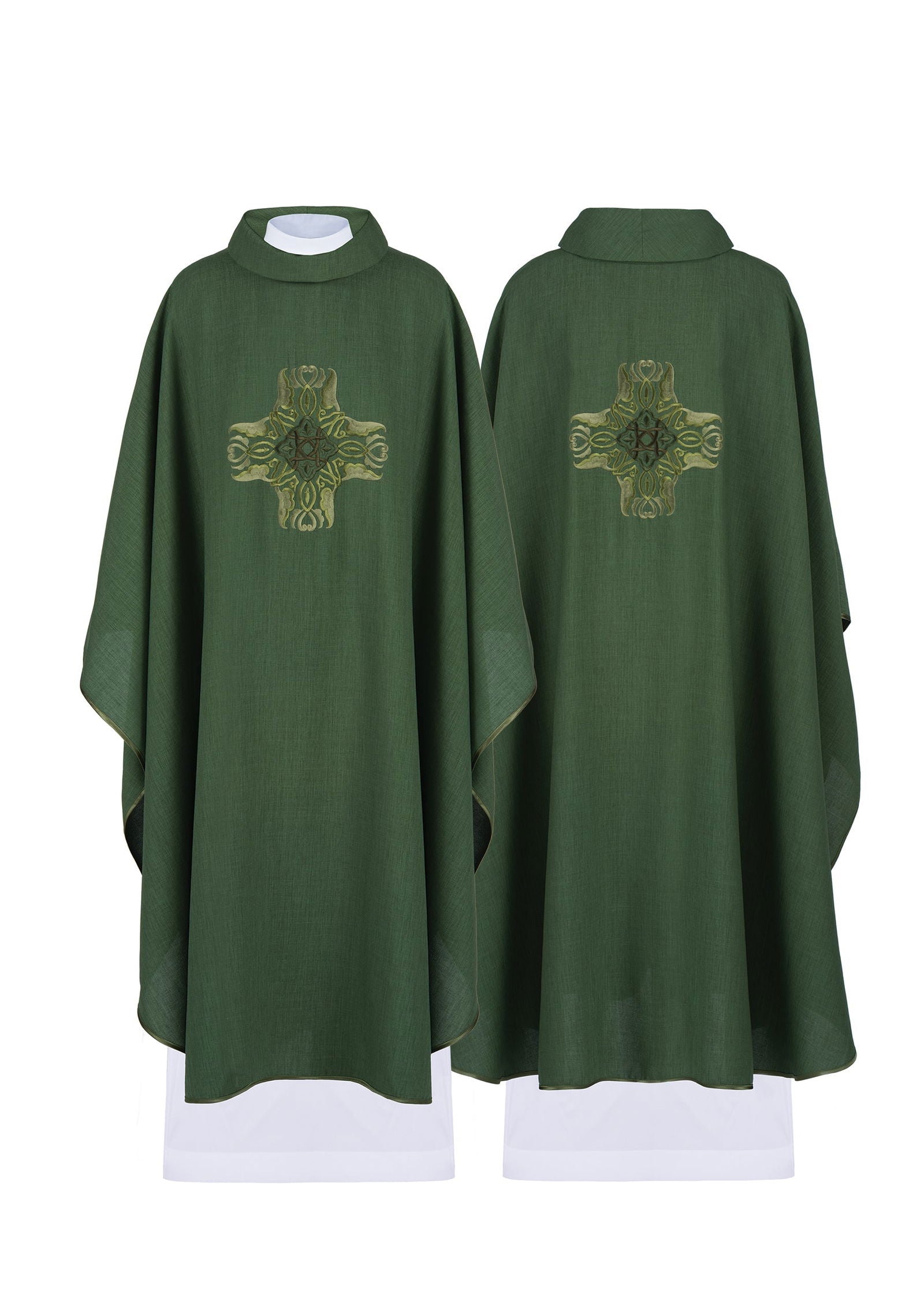 Green chasuble with embroidery of the Cross