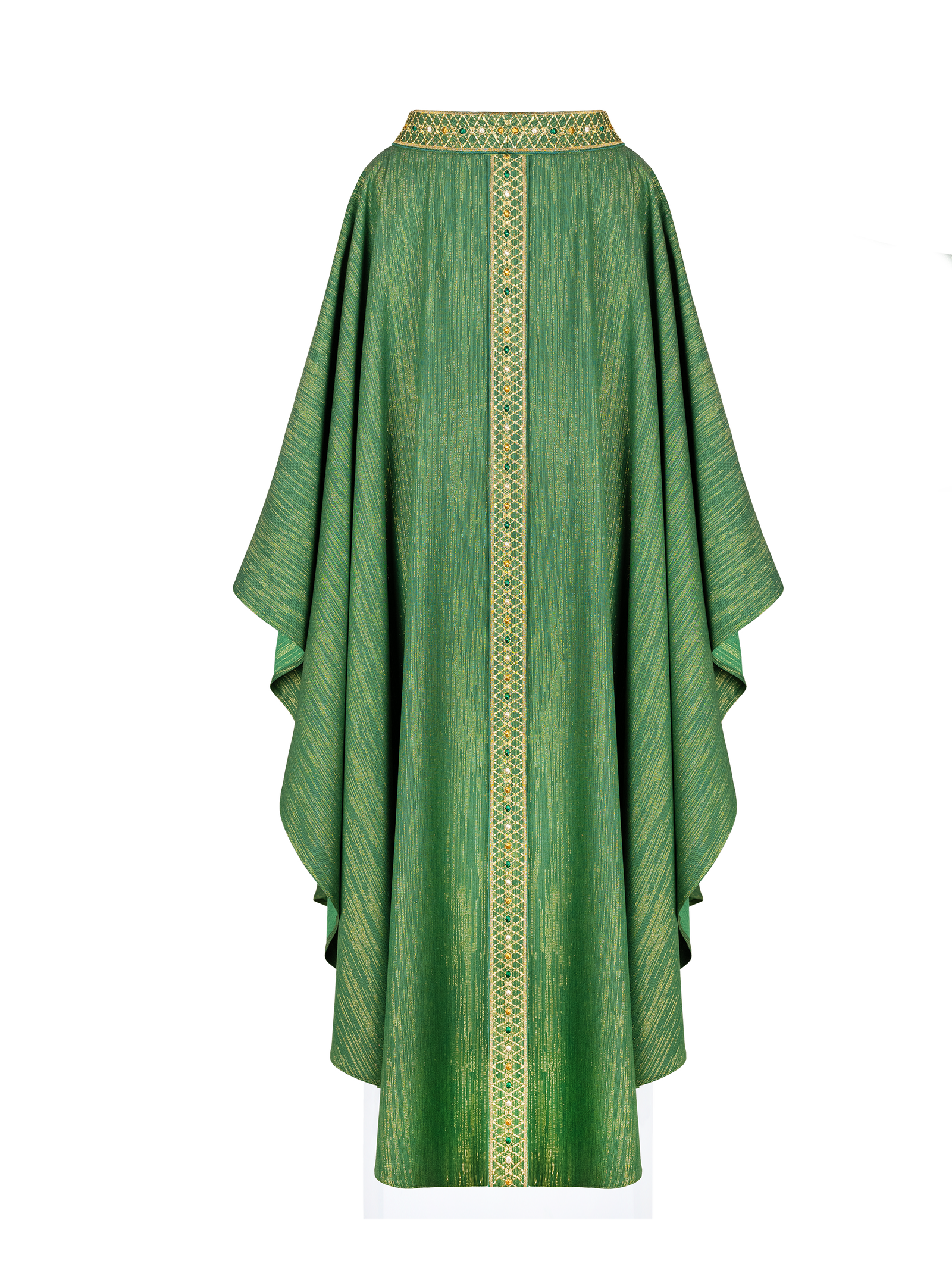 Green Chasuble with Embroidered Belt and Collar