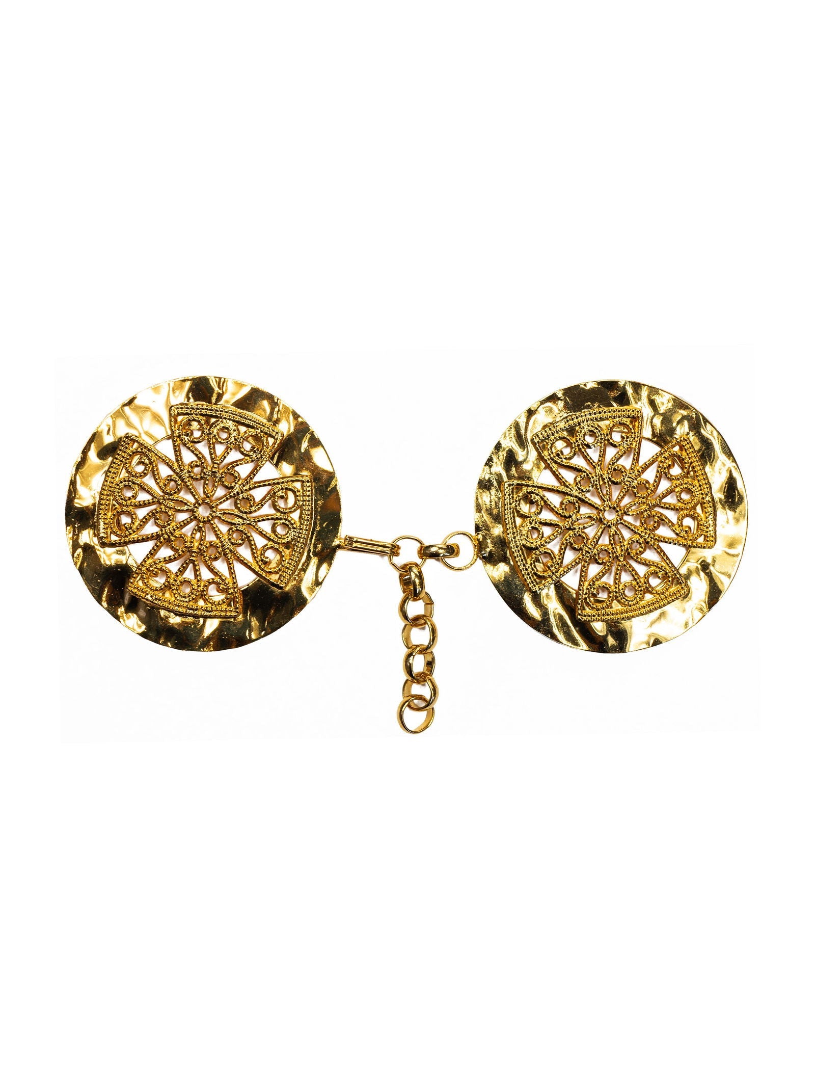 Gold cape clasp with symbol of the cross