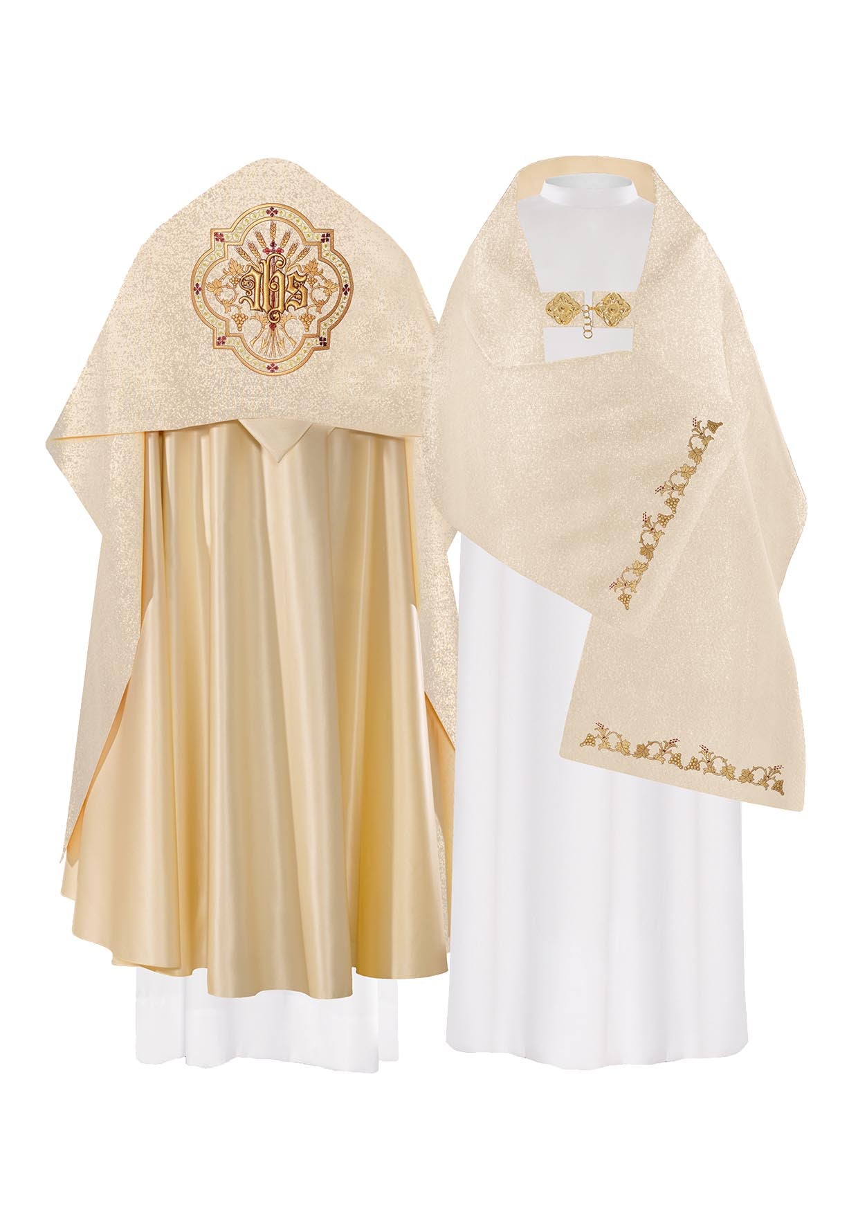 Gold IHS embroidered liturgical veil