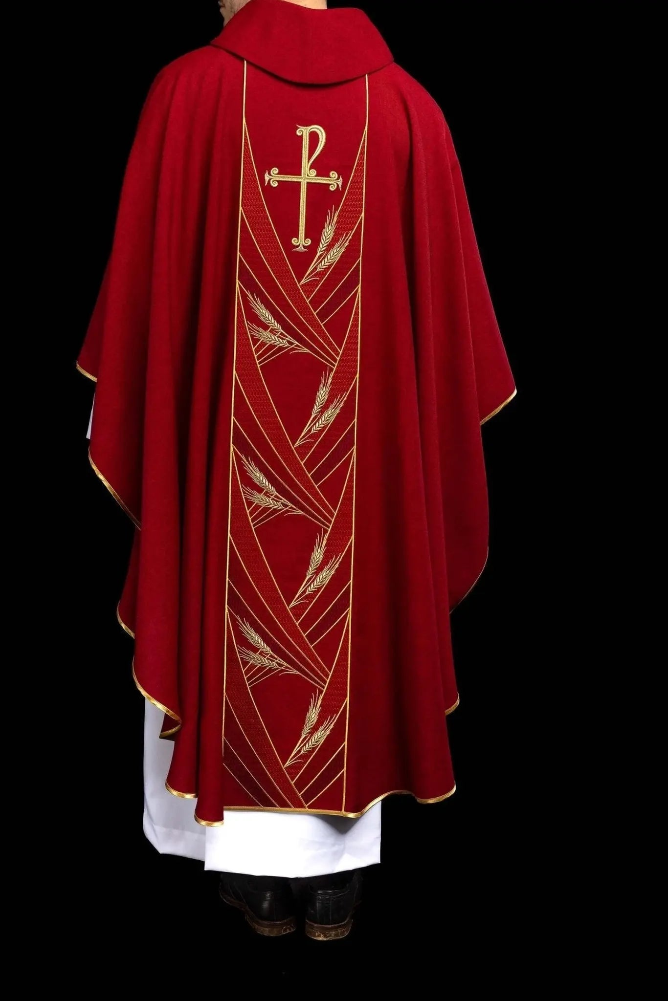 Red Chasuble with Embroidered PAX Band