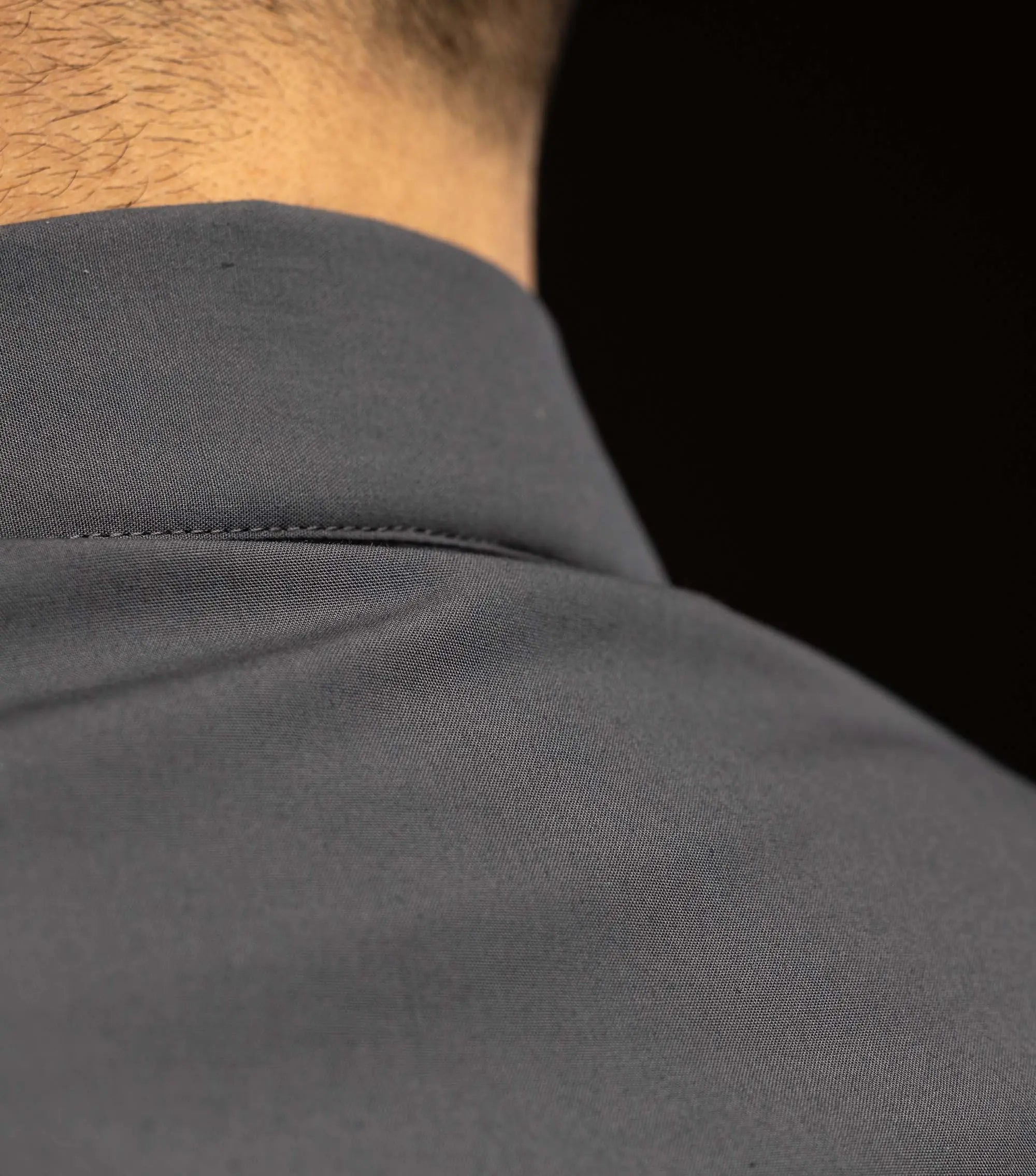 Clergy Shirt Dark Gray Long Sleeve with Collar Tab