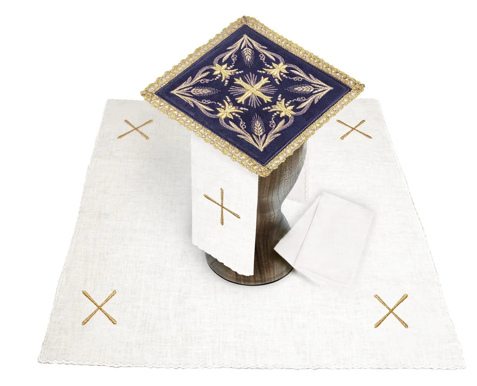 Chalice linen purple velvet with cross