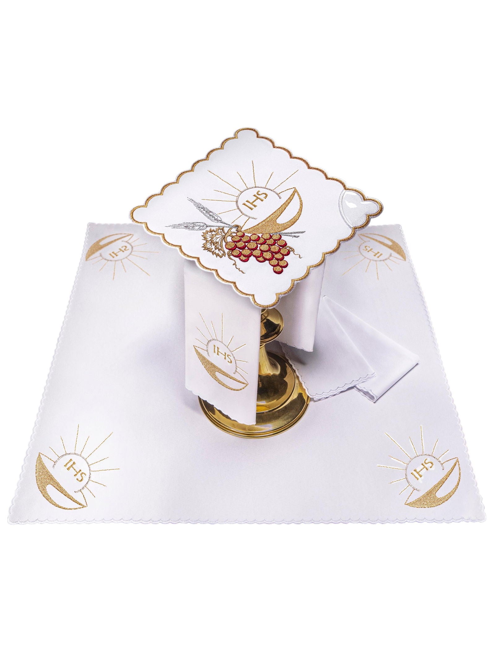 Bielizna kielichowa z haftem kielicha eucharystycznego - ORNATY.PL