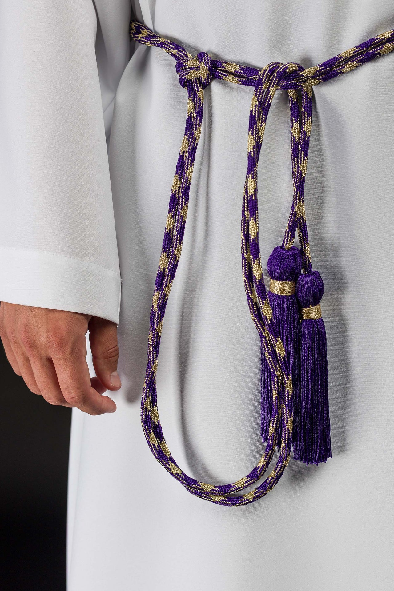 Cingulum liturgiczne fioletowo-złote