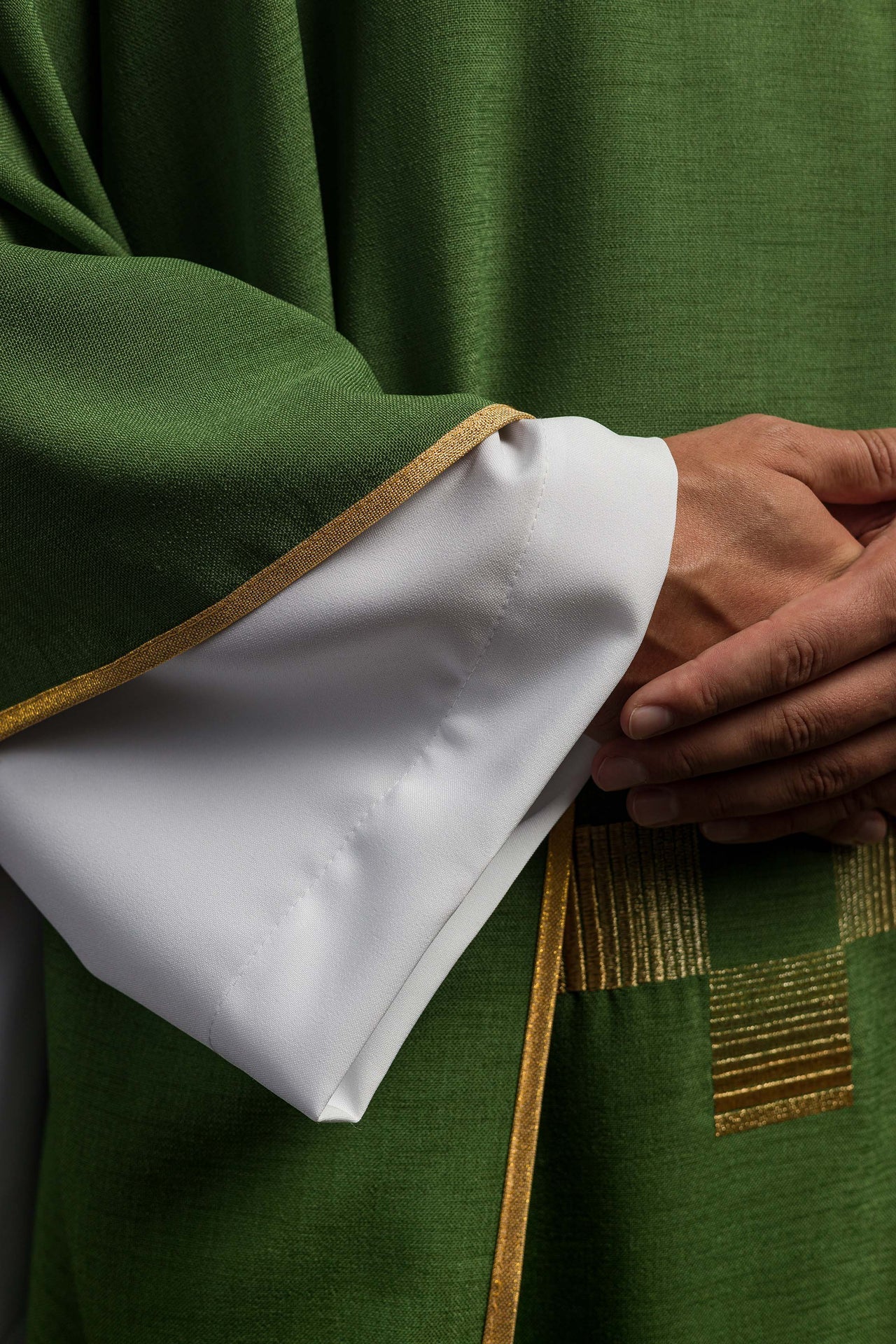 Chasuble with embroidered Crosses in green