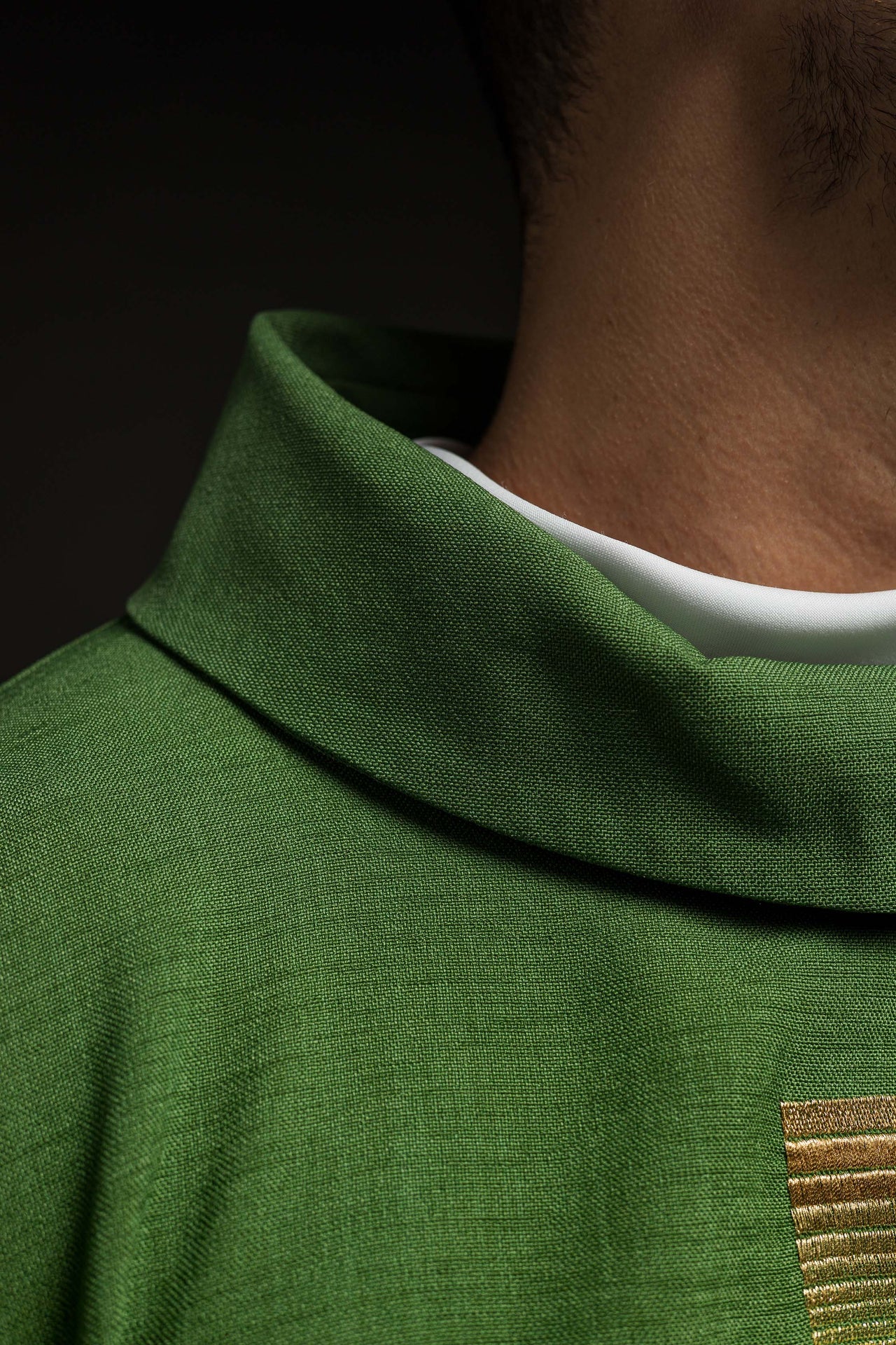 Chasuble with embroidered Crosses in green