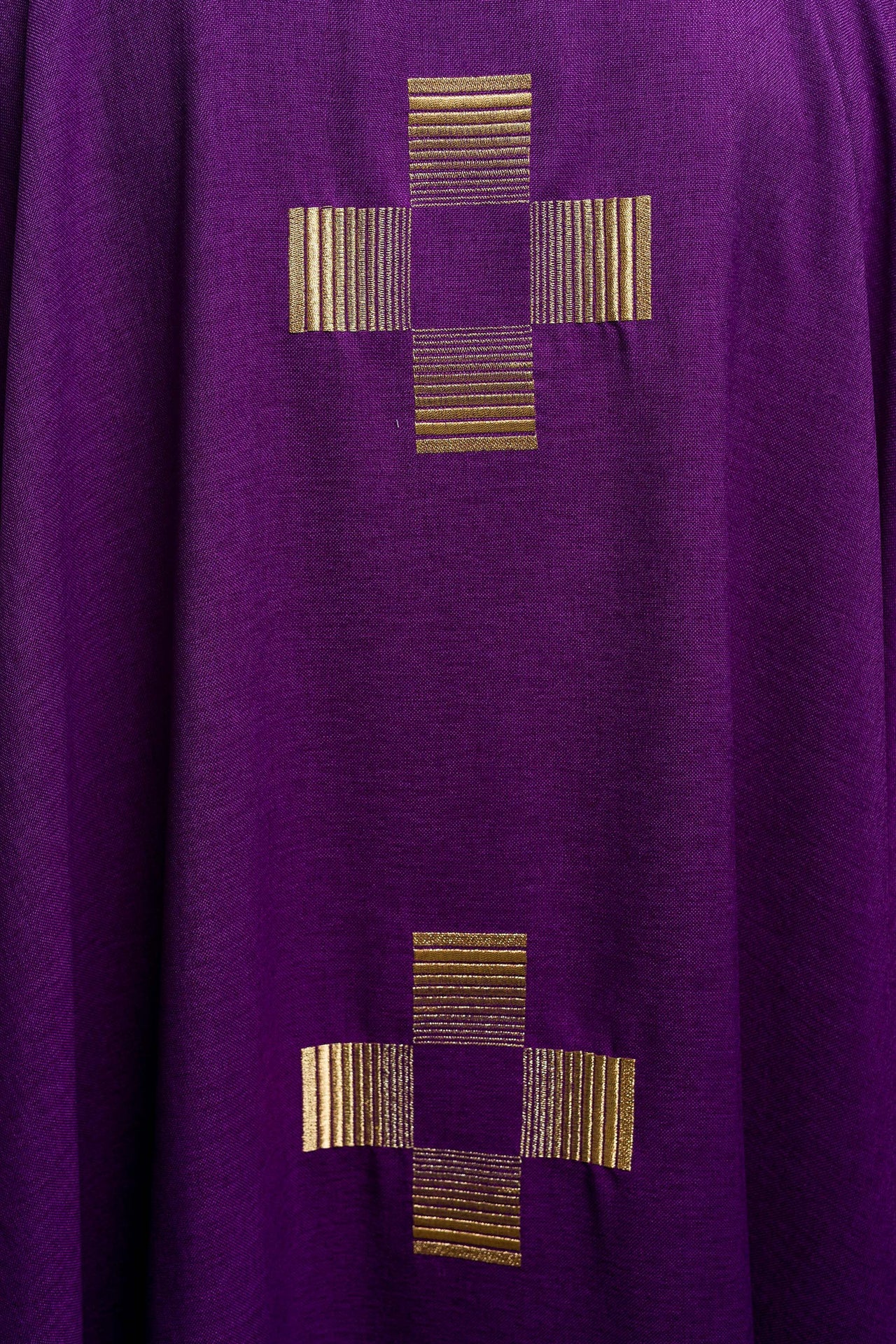 Chasuble with embroidered Crosses in purple