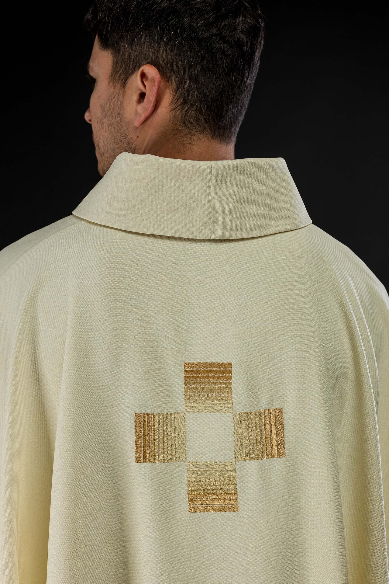 Chasuble with embroidered gold crosses