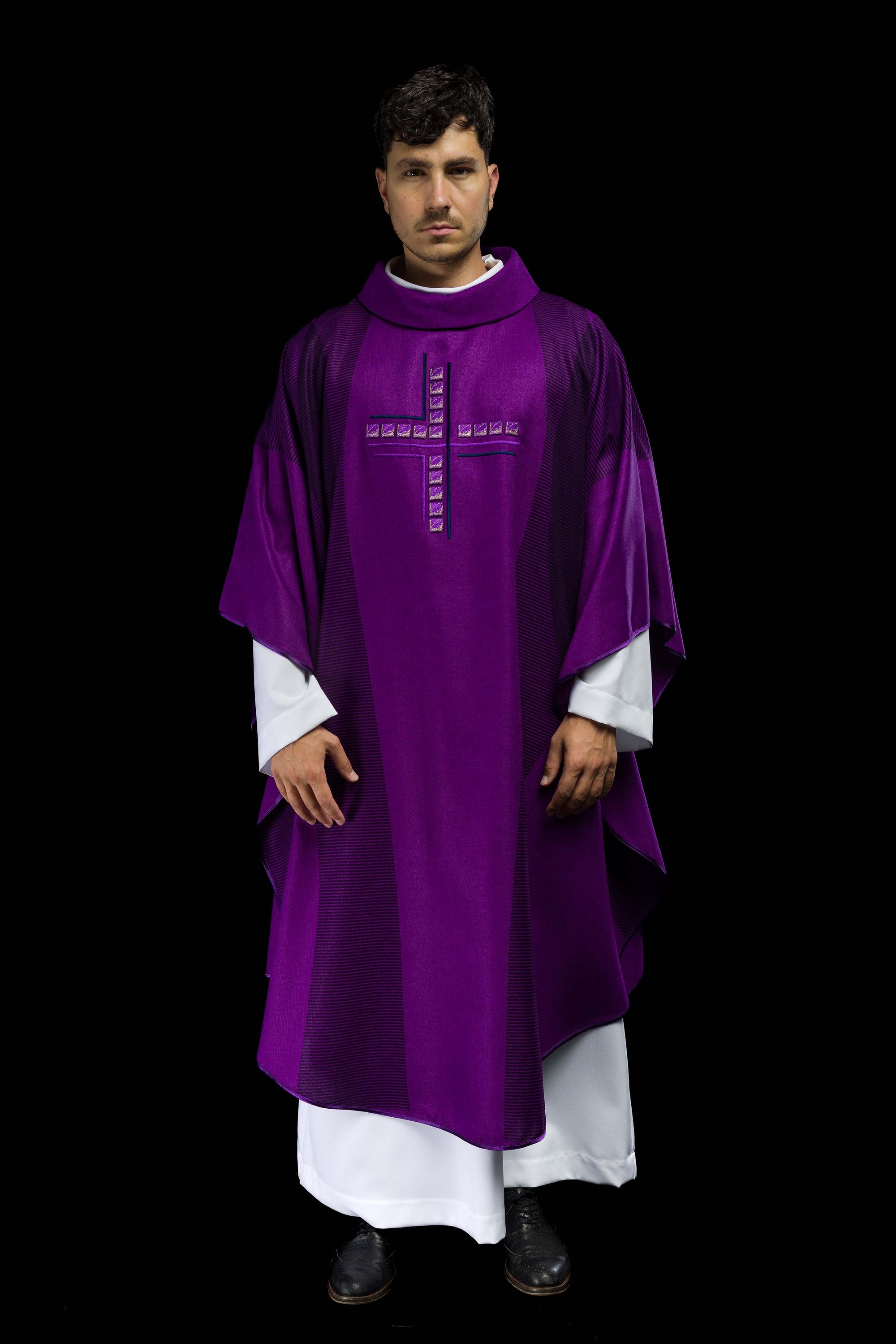 Purple chasuble with Cross