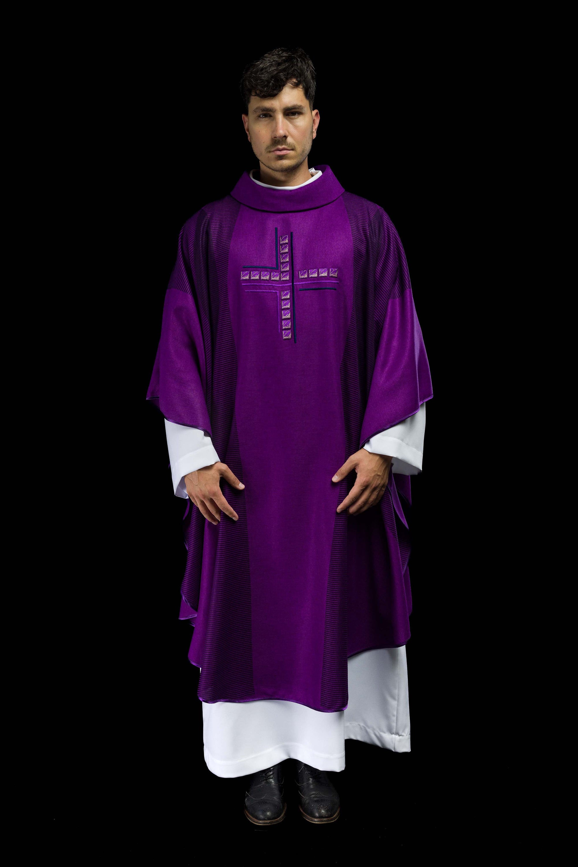 Purple chasuble with Cross