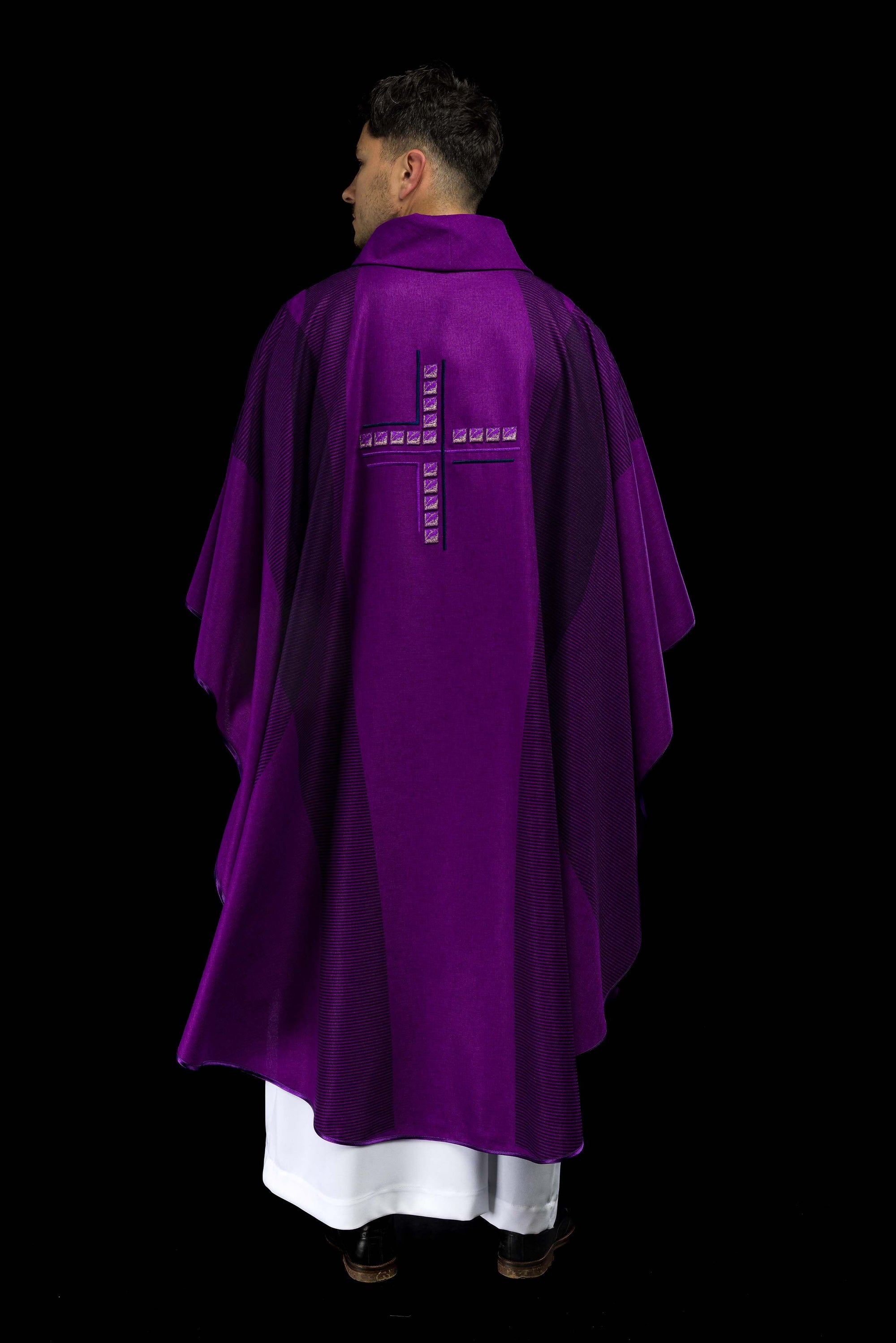 Purple chasuble with Cross