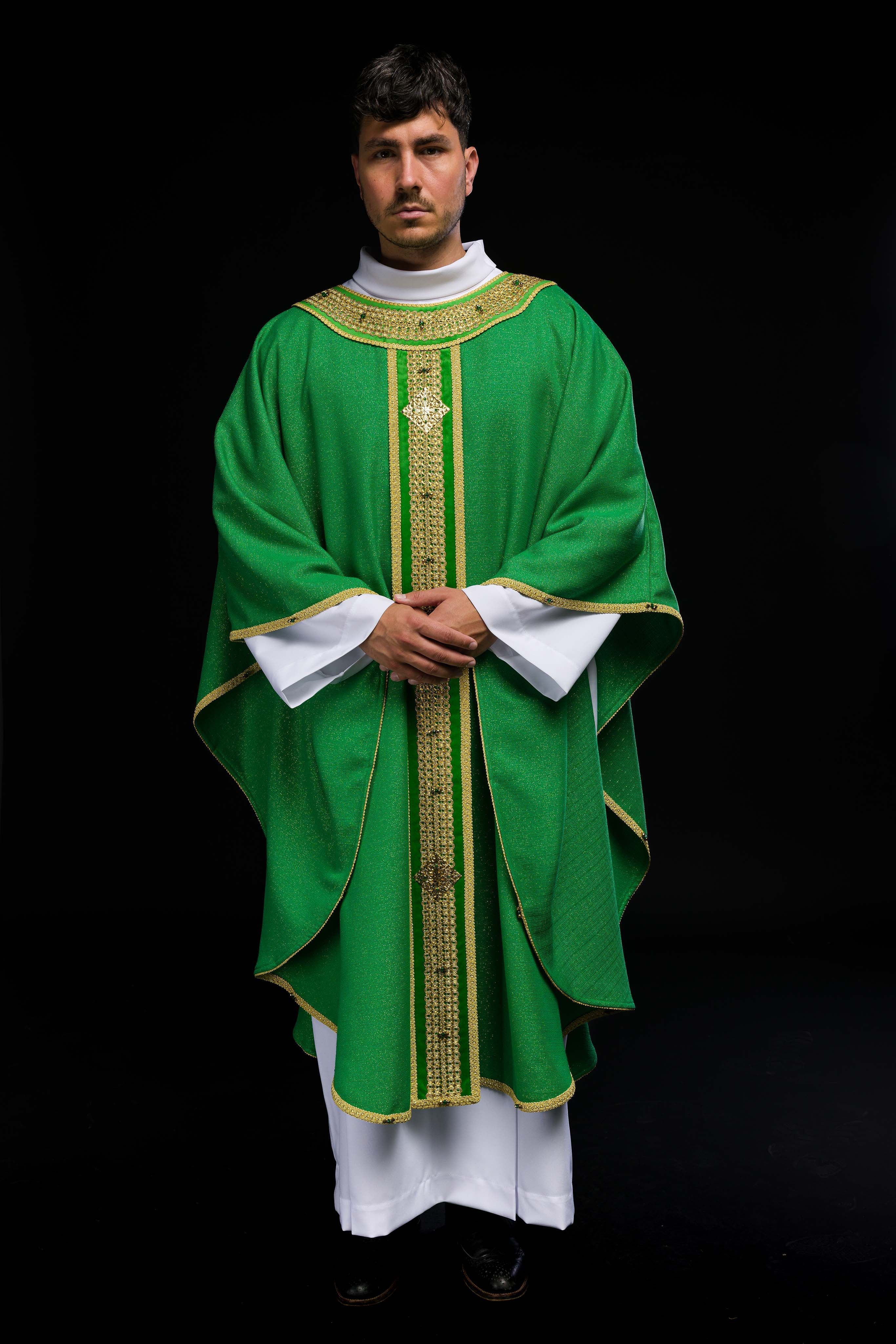 Handmade Chasuble with Natural Stones – Collection Handmade 7001