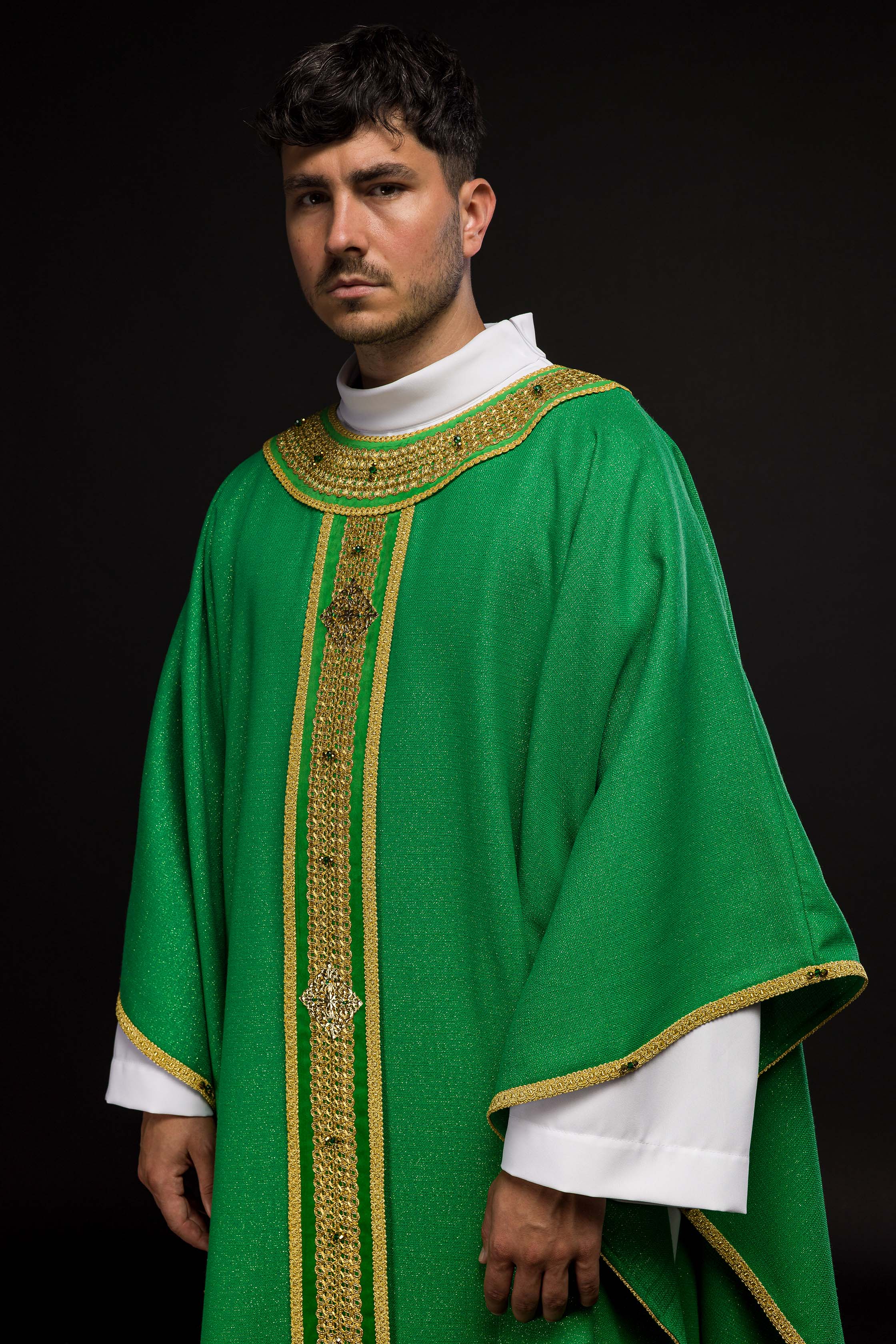 Handmade Chasuble with Natural Stones – Collection Handmade 7001