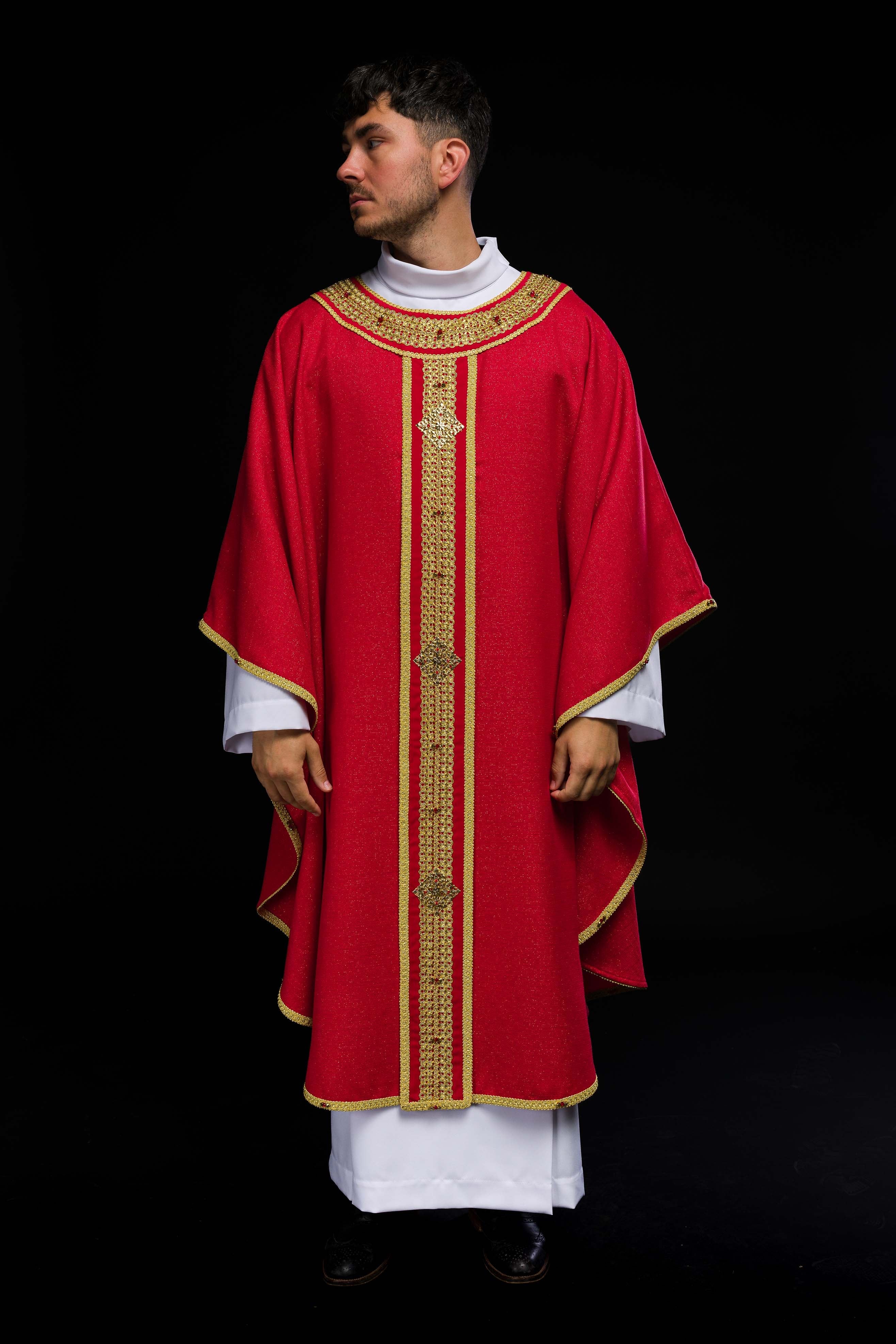 Handmade Chasuble with Natural Stones – Collection Handmade 7001