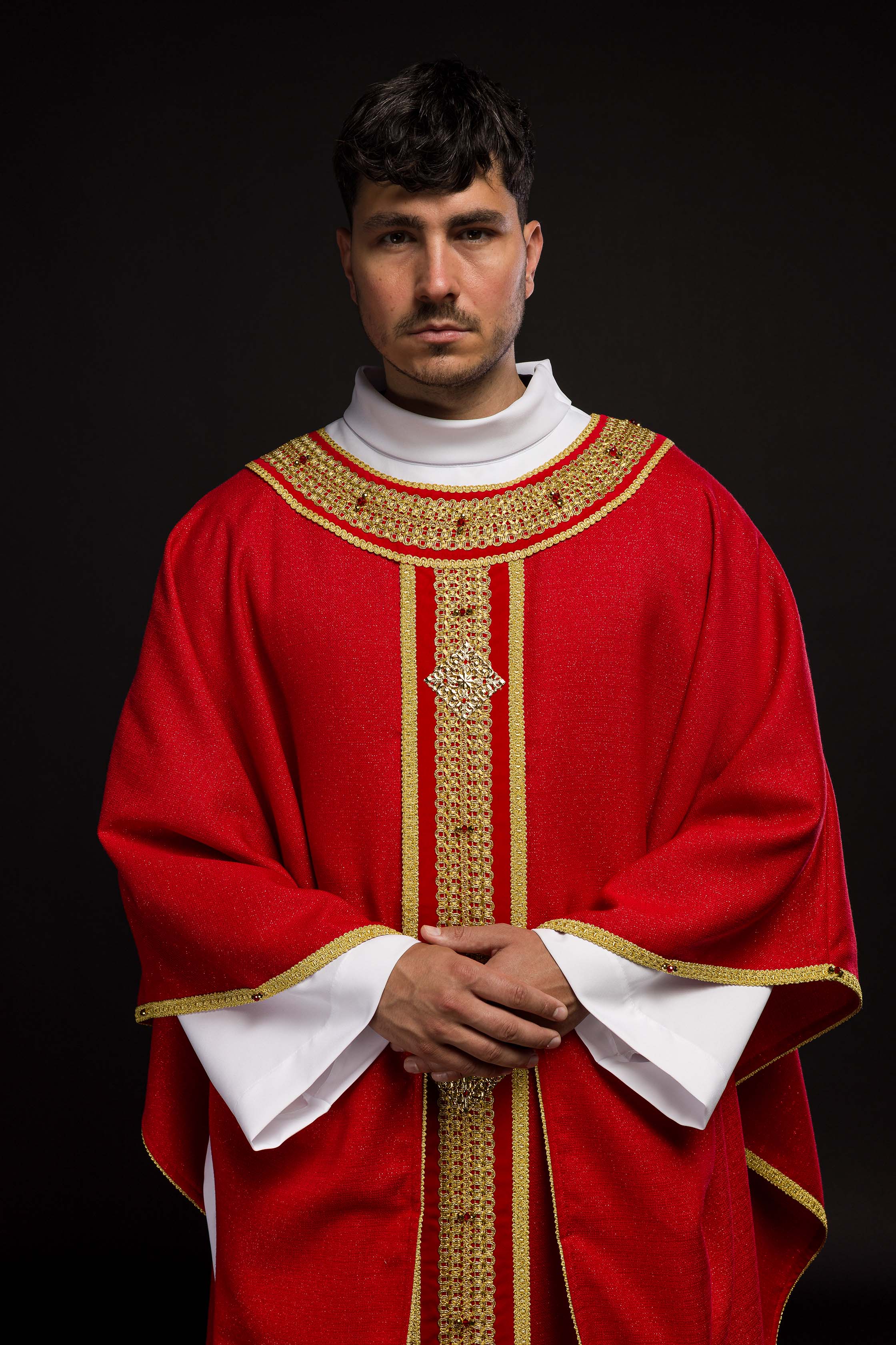 Handmade Chasuble with Natural Stones – Collection Handmade 7001