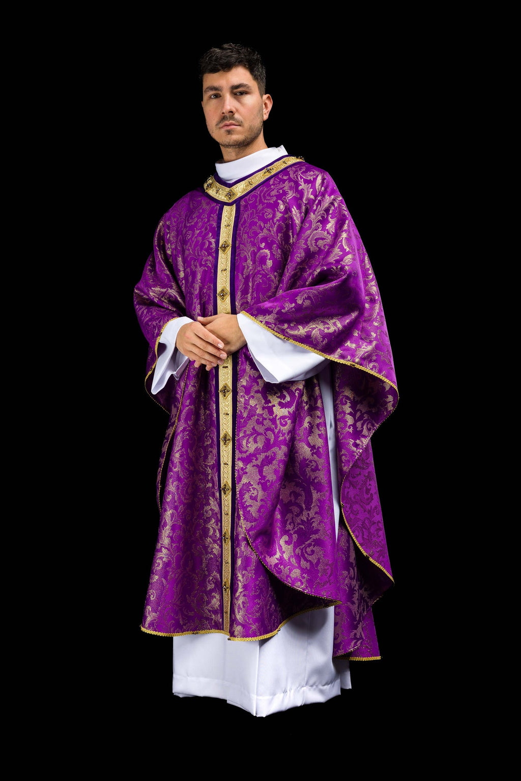 Ręcznie wykonany ornat z naturalnymi kamieniami Handmade 7003