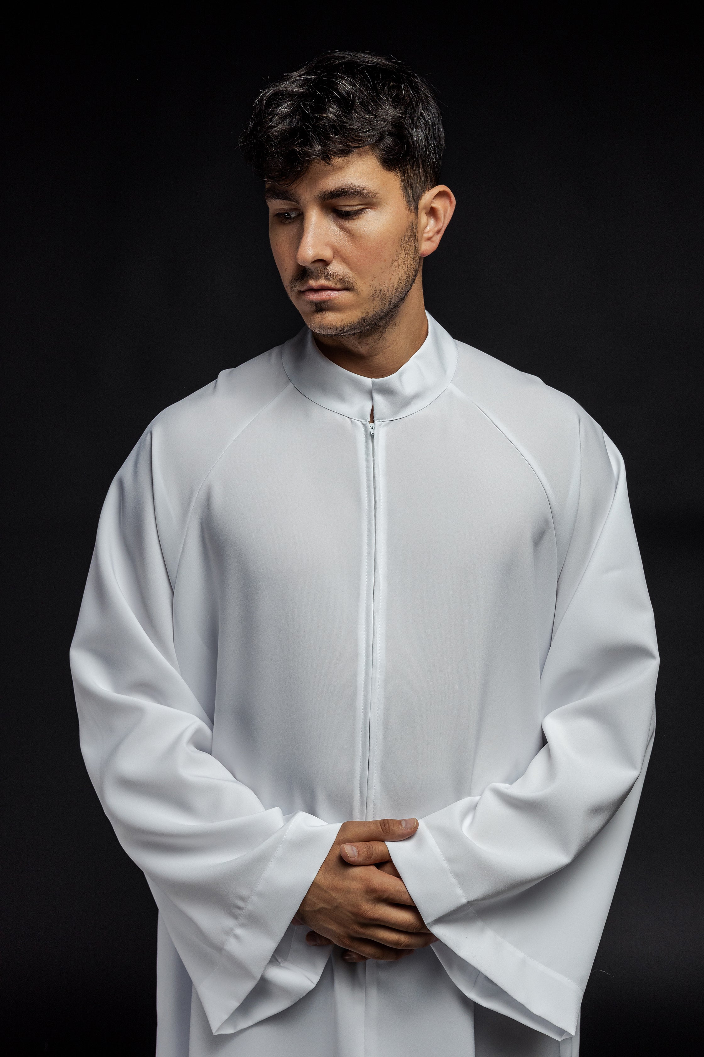 Priest's robe zip front White