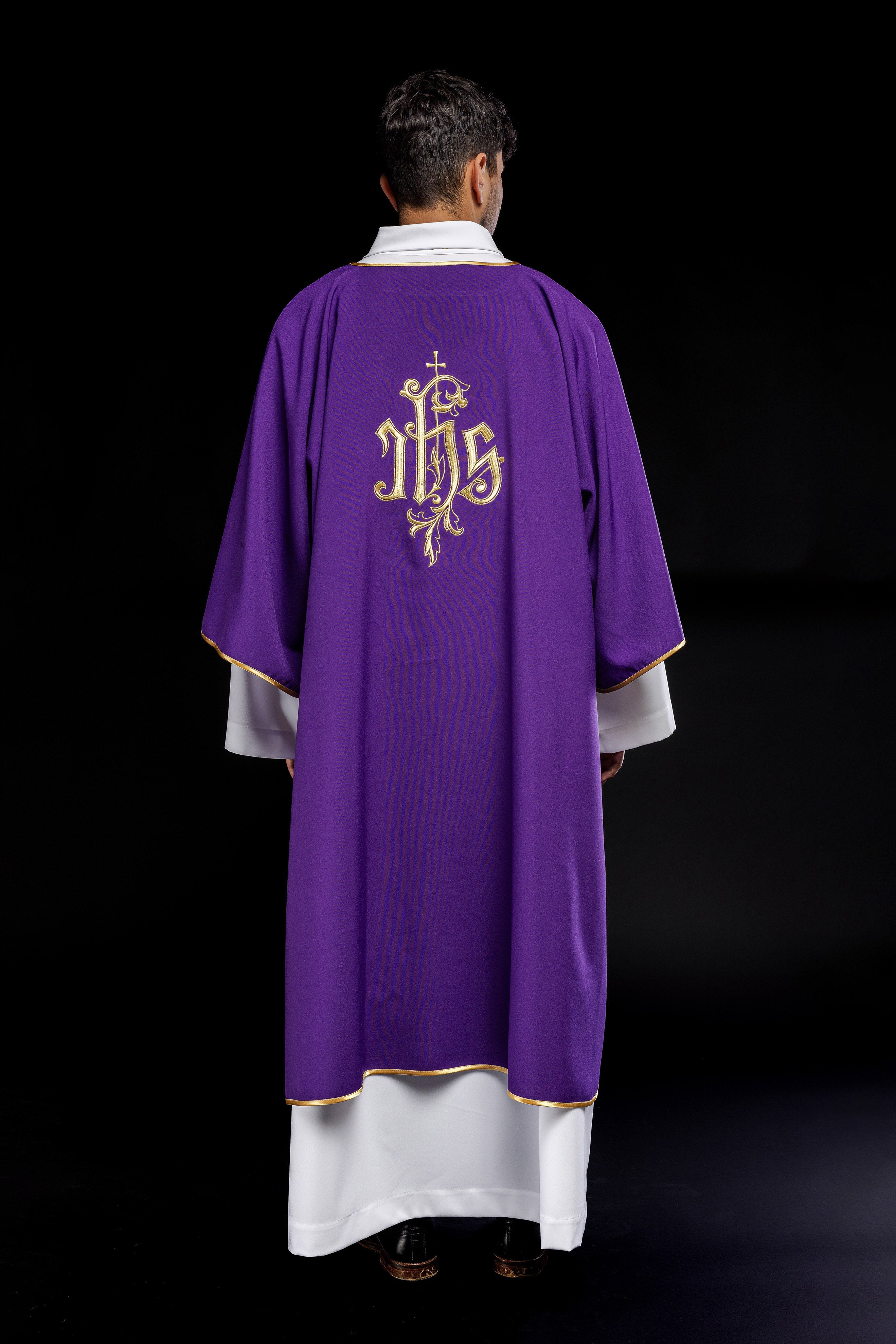 Purple IHS Embroidered Dalmatics