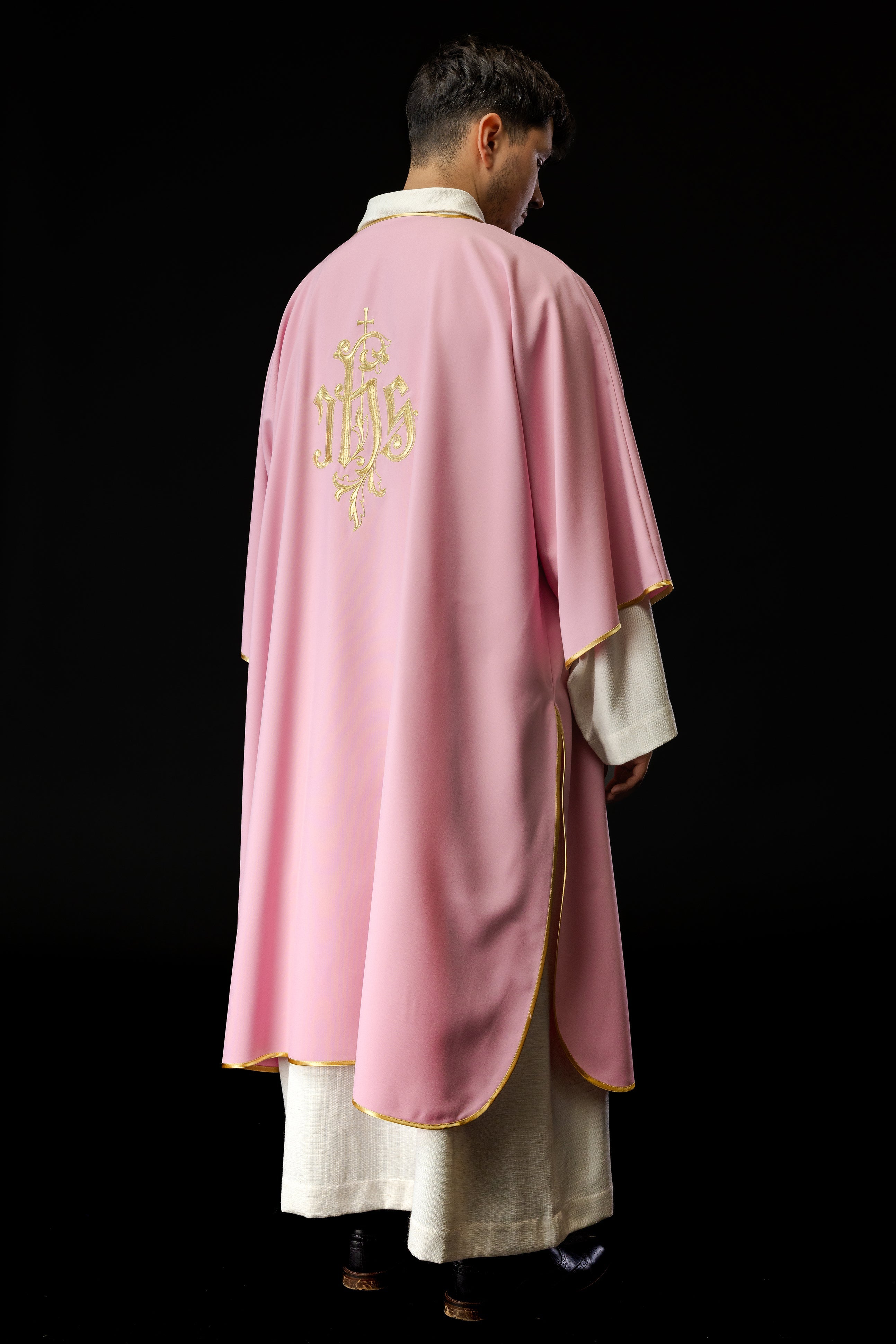 Pink IHS Embroidered Dalmatics