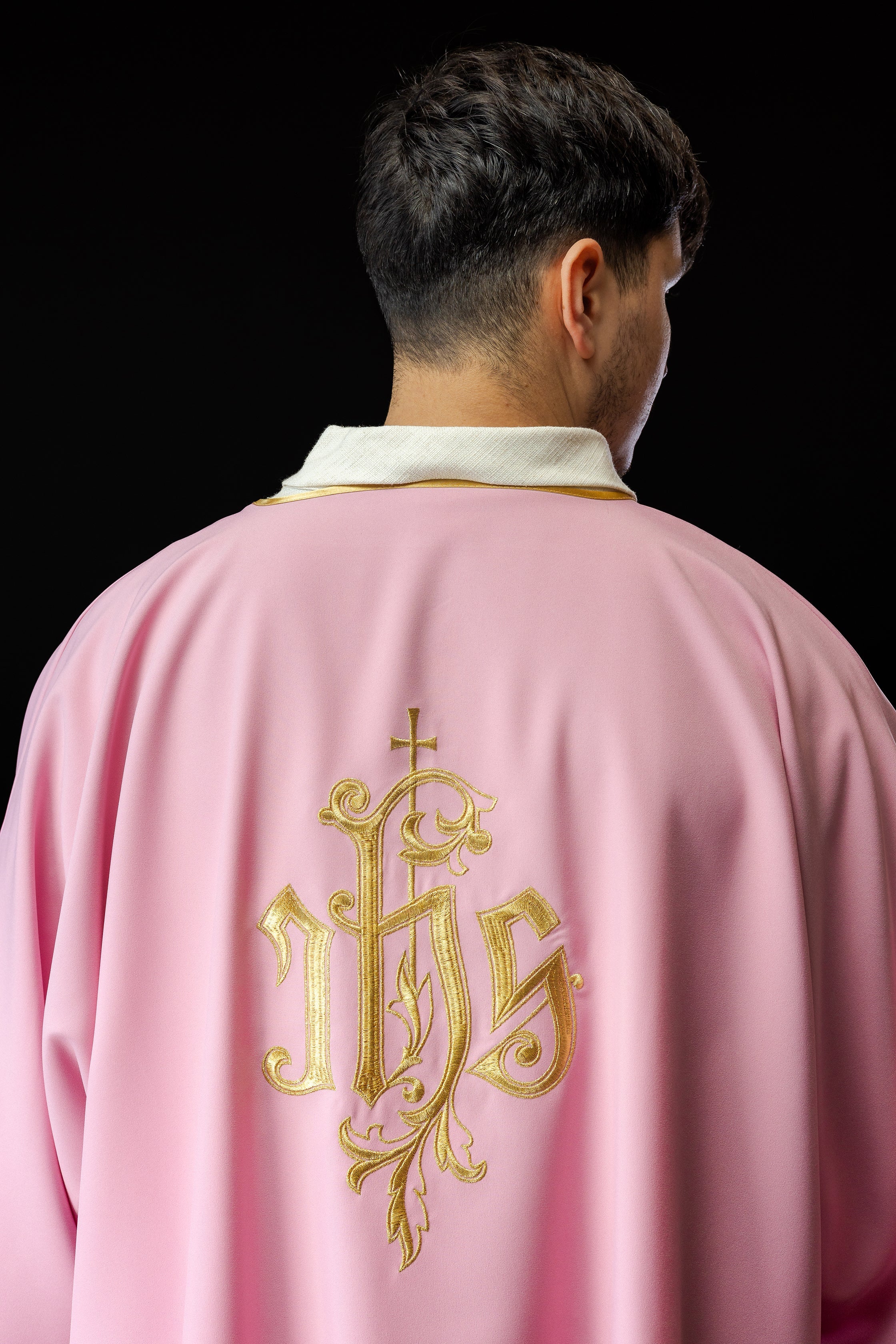 Pink IHS Embroidered Dalmatics