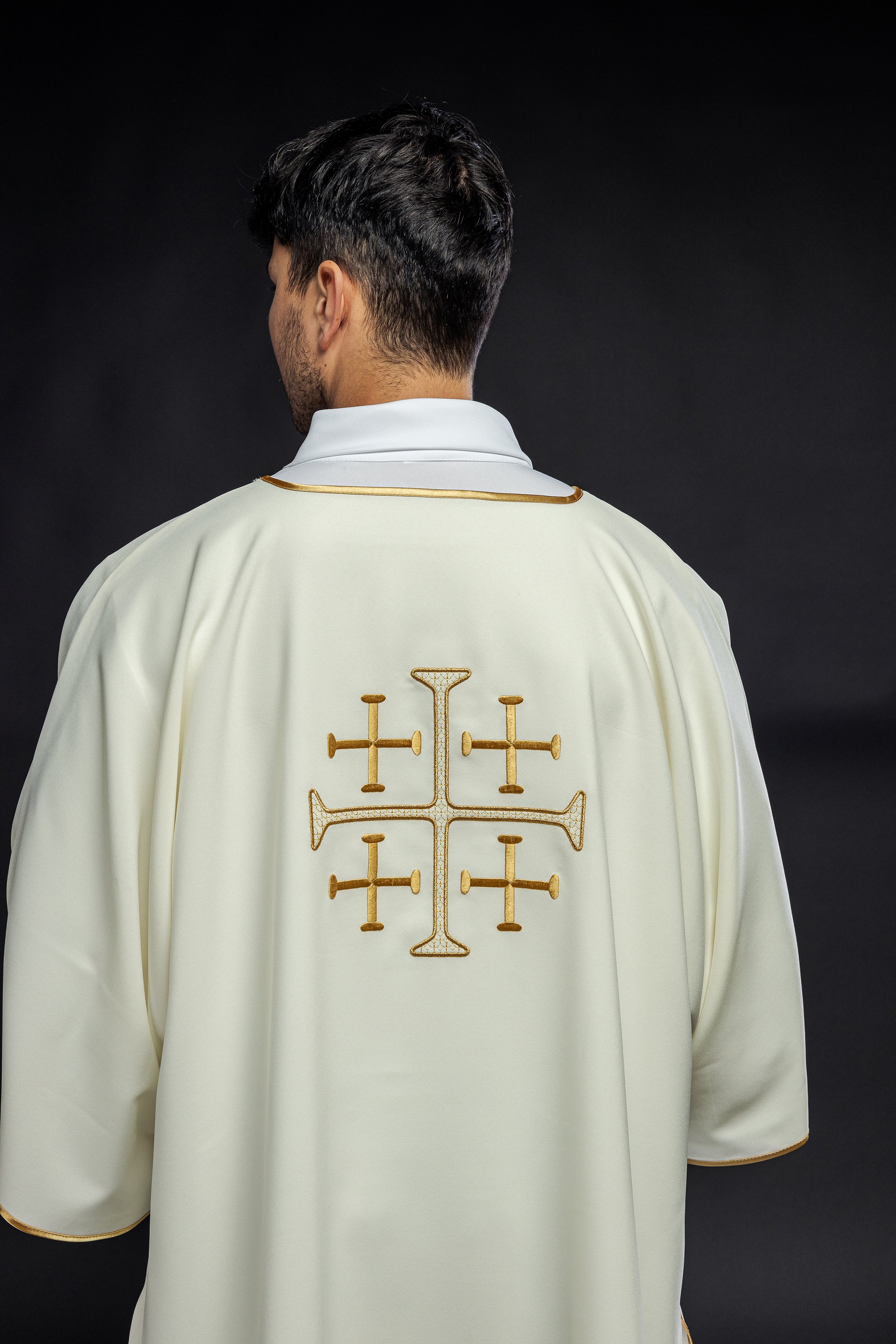 Dalmatia with embroidered gold ecru crosses