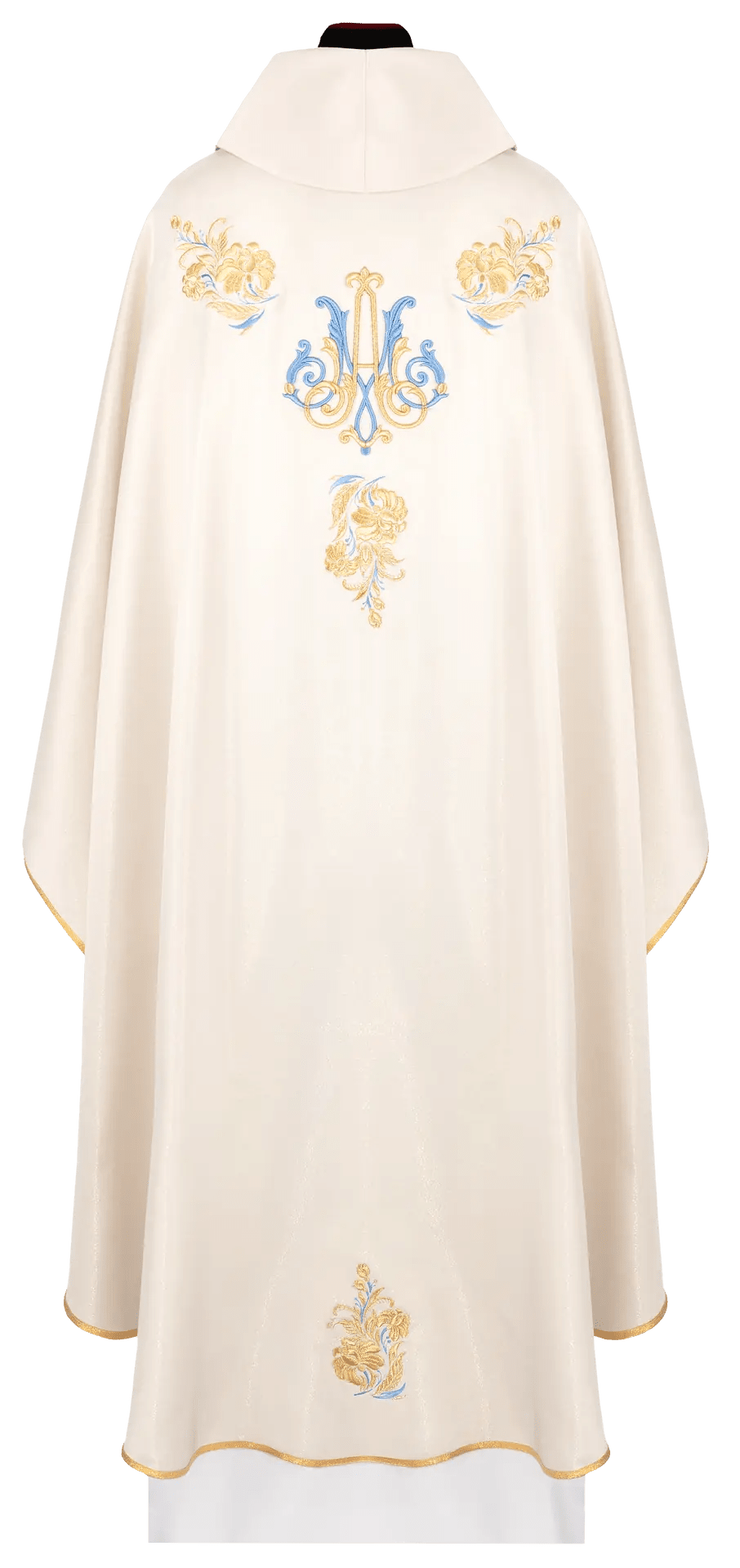 Embroidered chasuble with a Marian motif in ecru