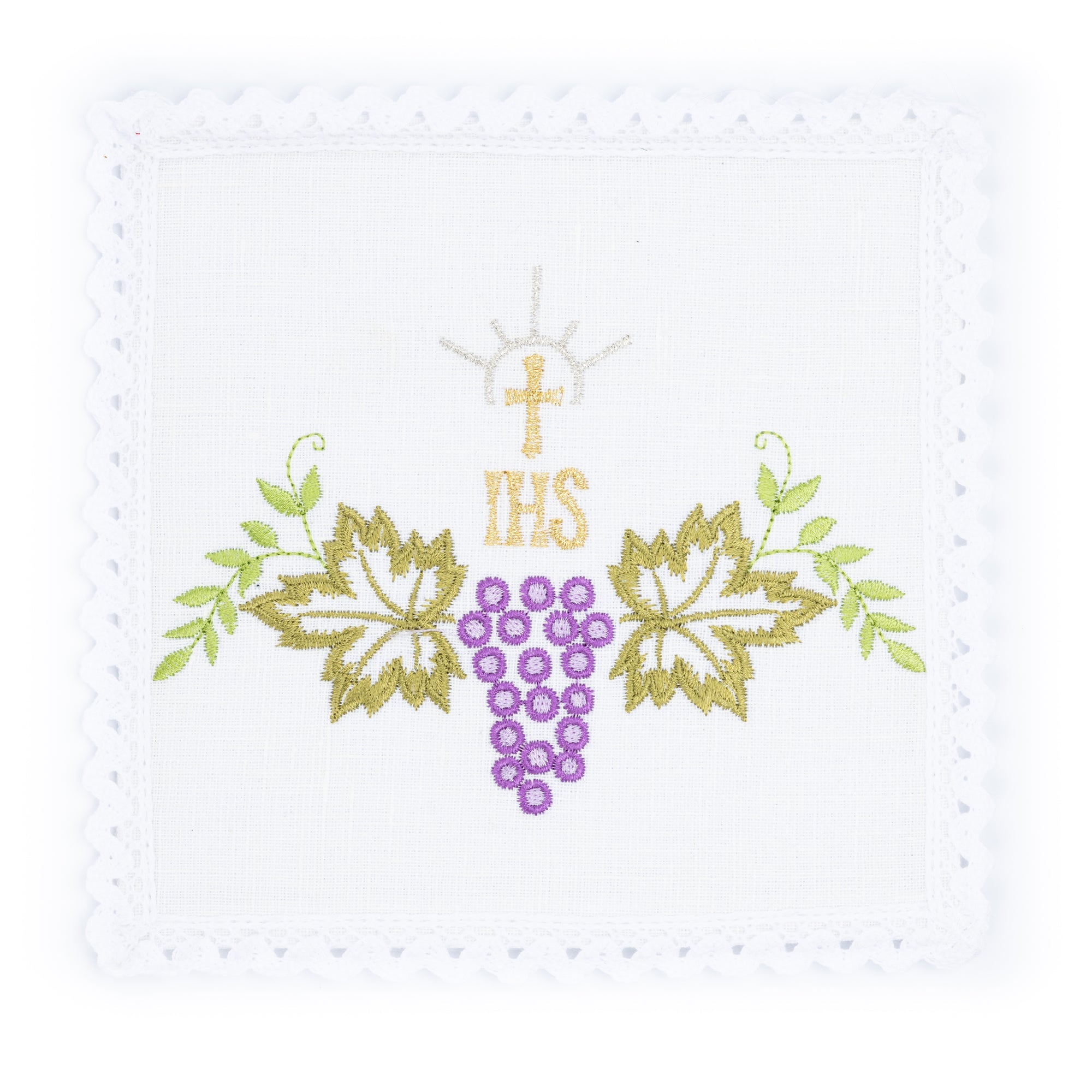 Linen chalice linen with delicate chalice and grape embroidery