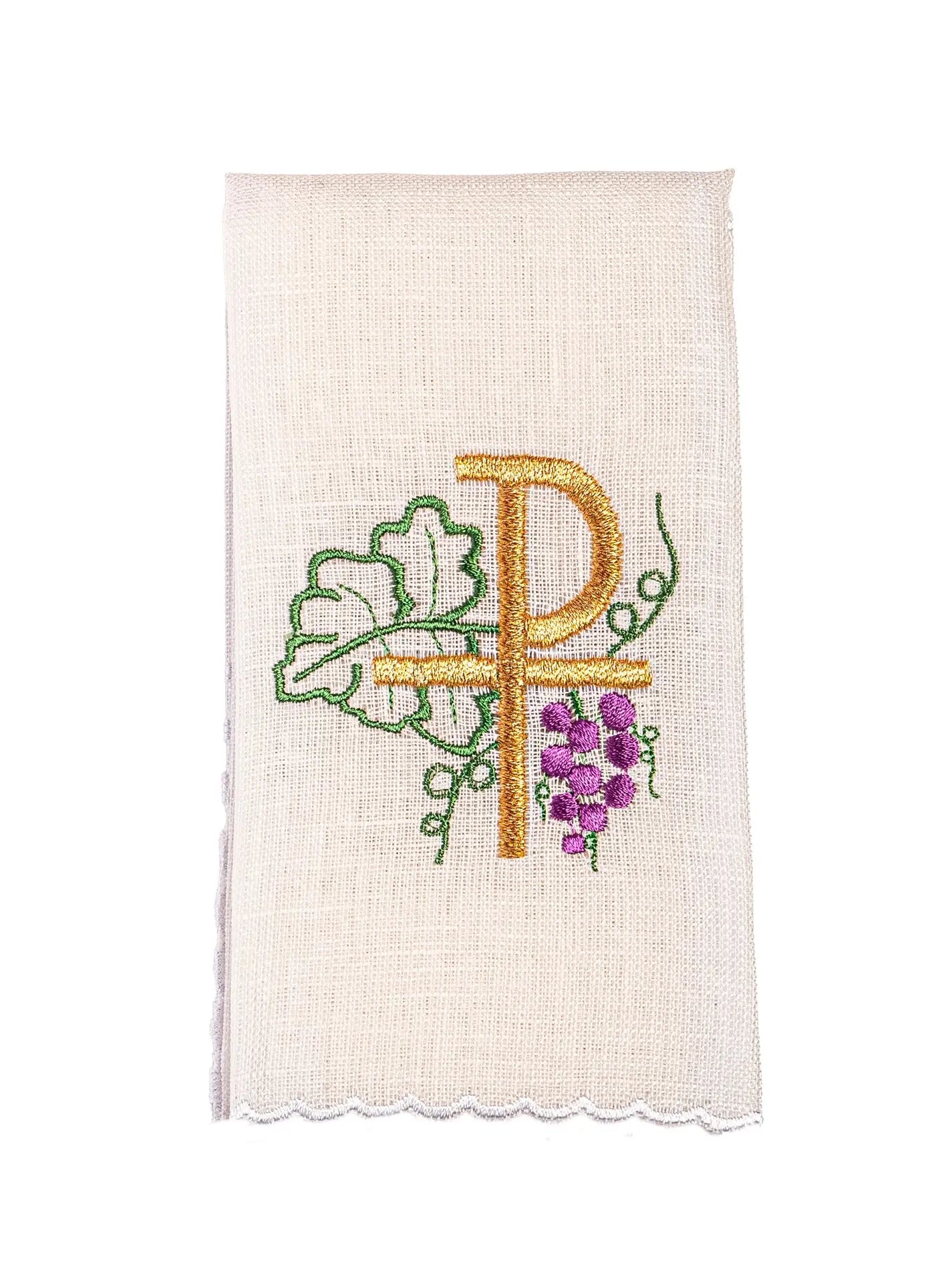 Linen cup linen with embroidered motif PAX