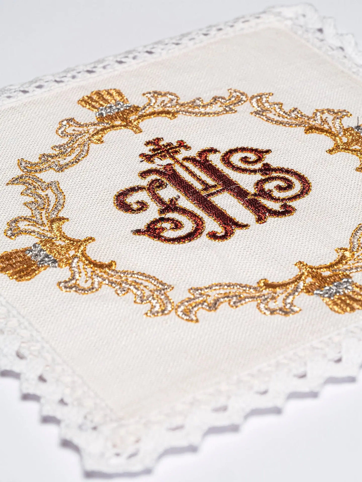 Chalice linen with embroidered IHS symbol