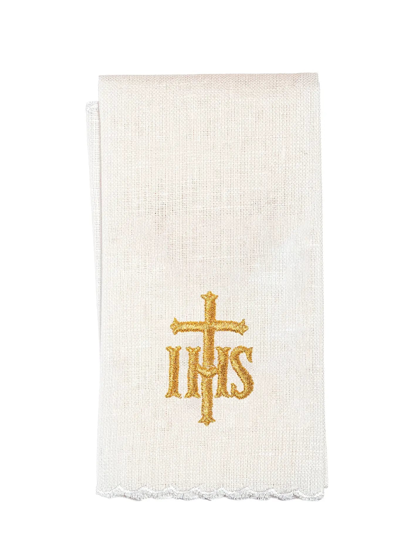 Linen chalice underwear embroidered IHS Red