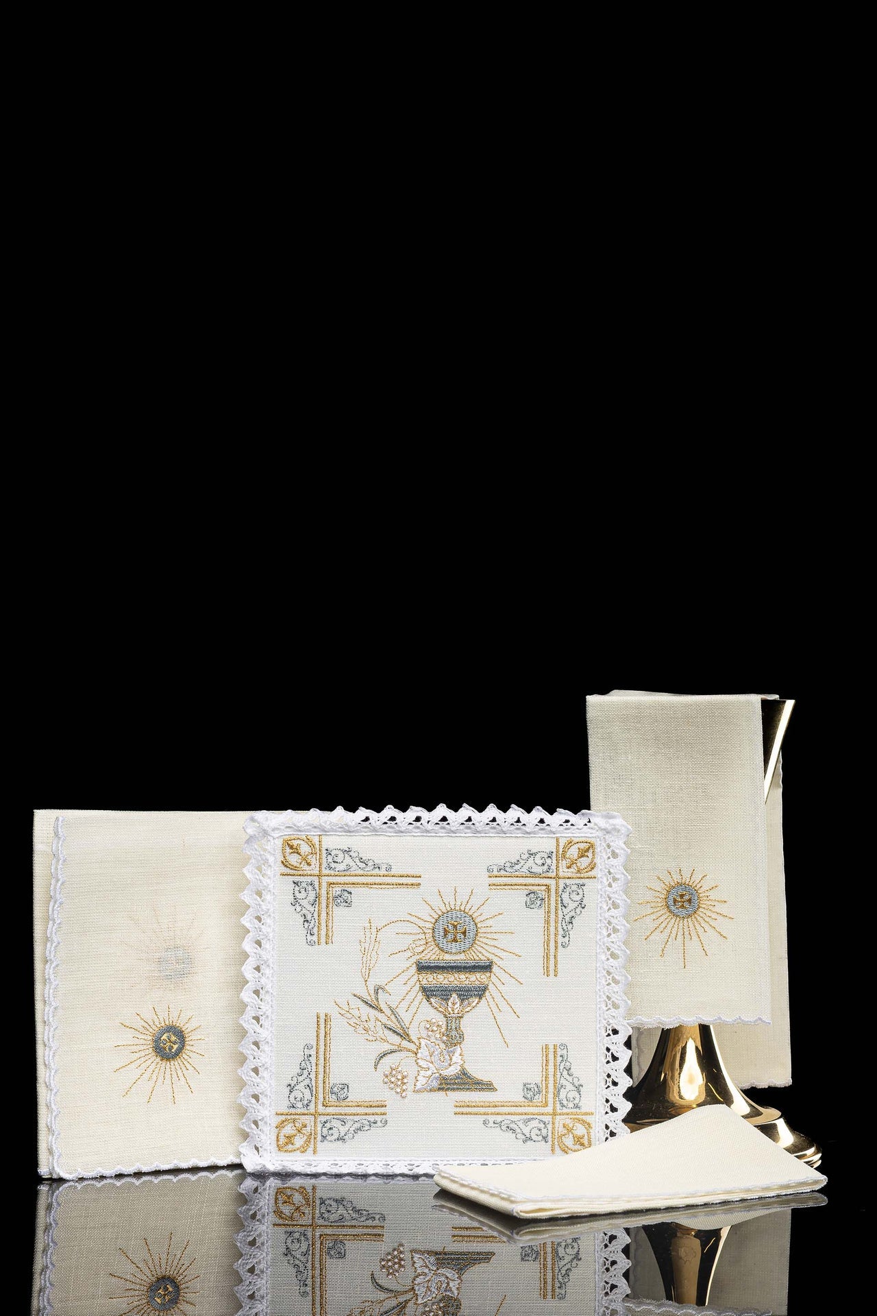 Bielizna kielichowa lniana haftowana Kielich - ORNATY.PL