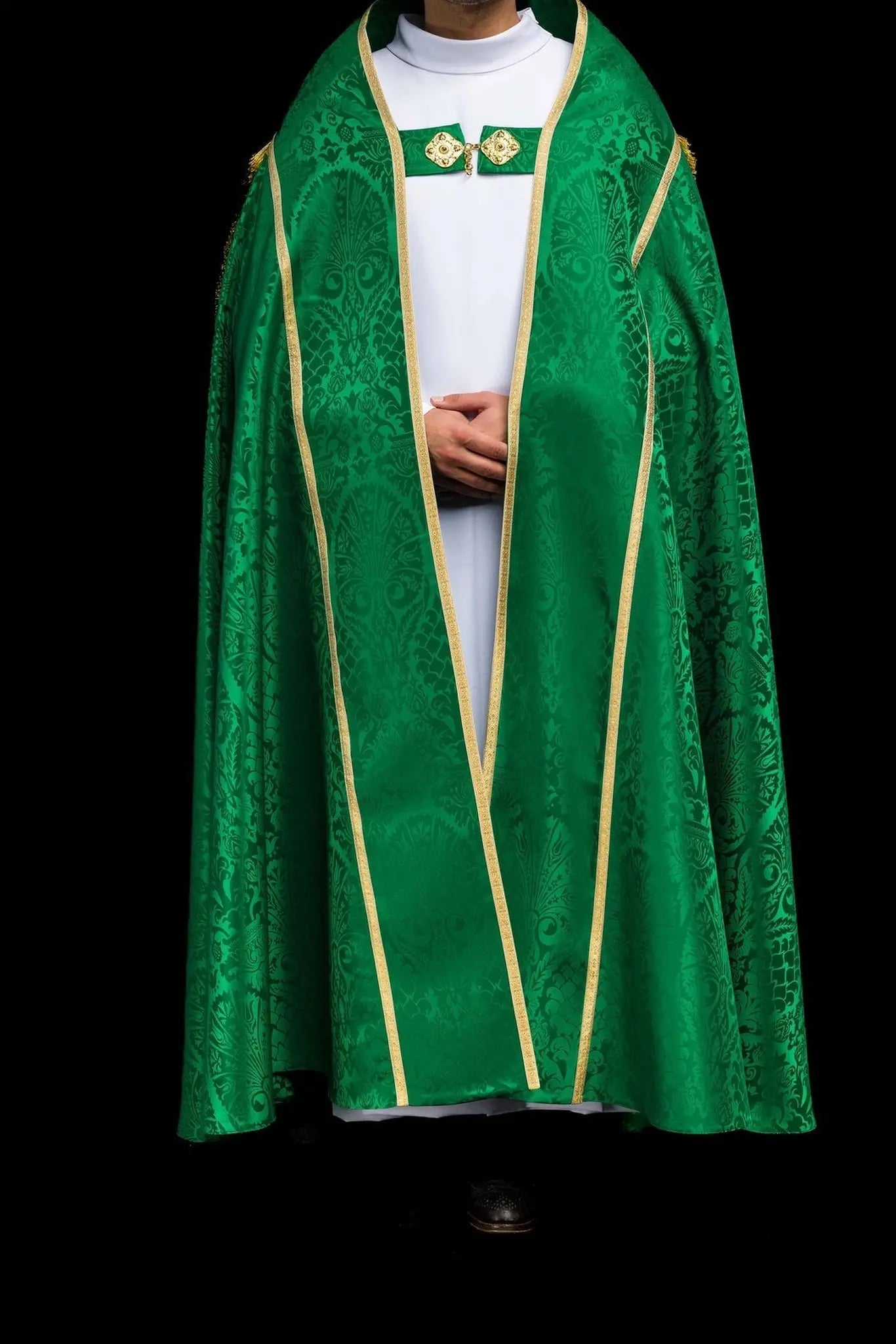 Plain Jacquard Roman Cope Green