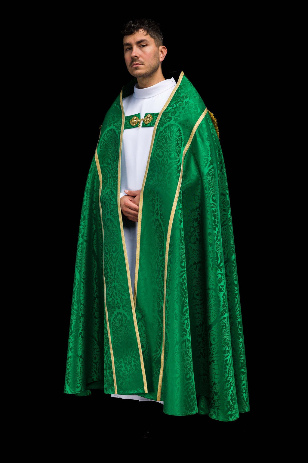 Żakardowa kapa rzymska gładka Zielona