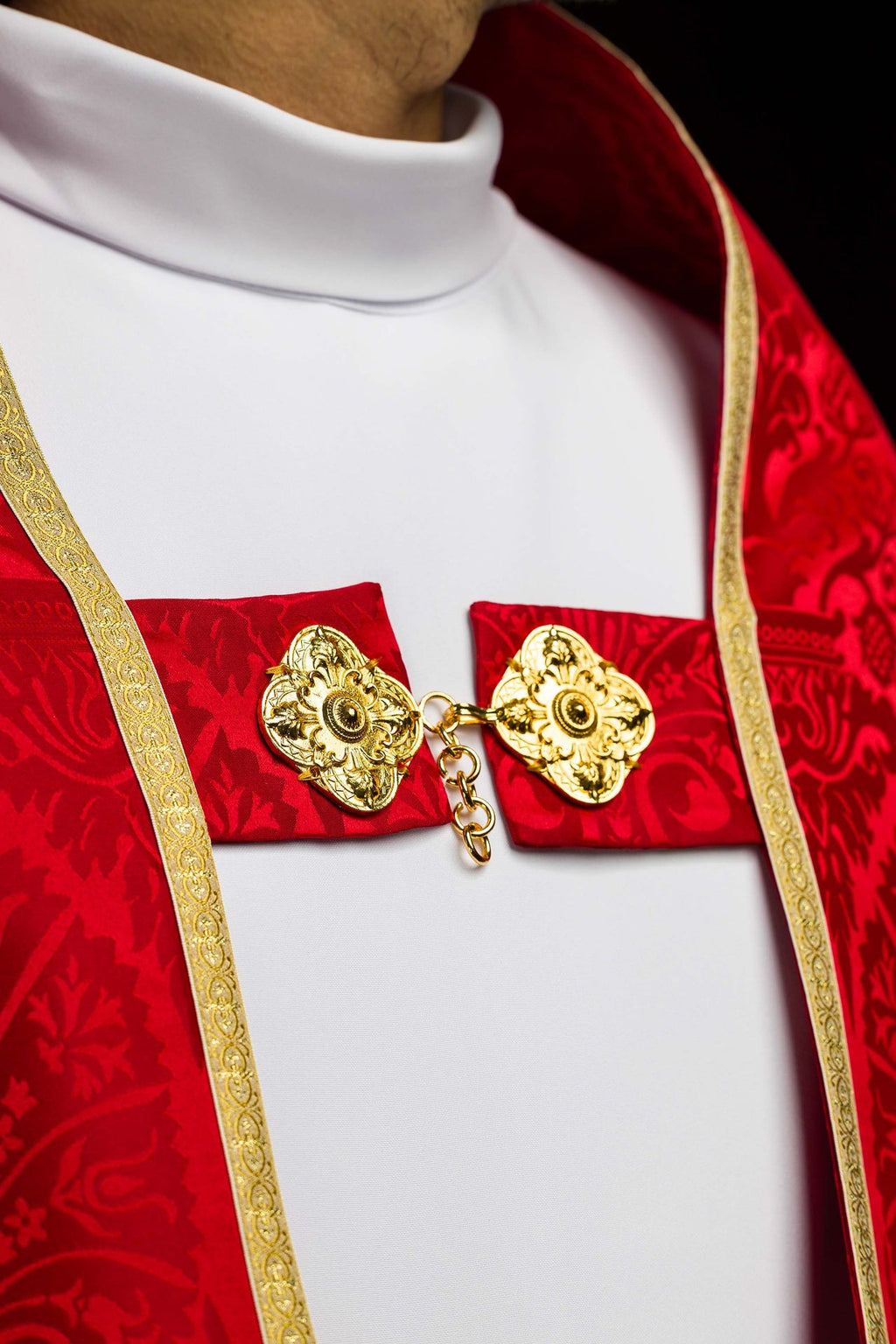 Żakardowa kapa rzymska gładka Czerwona