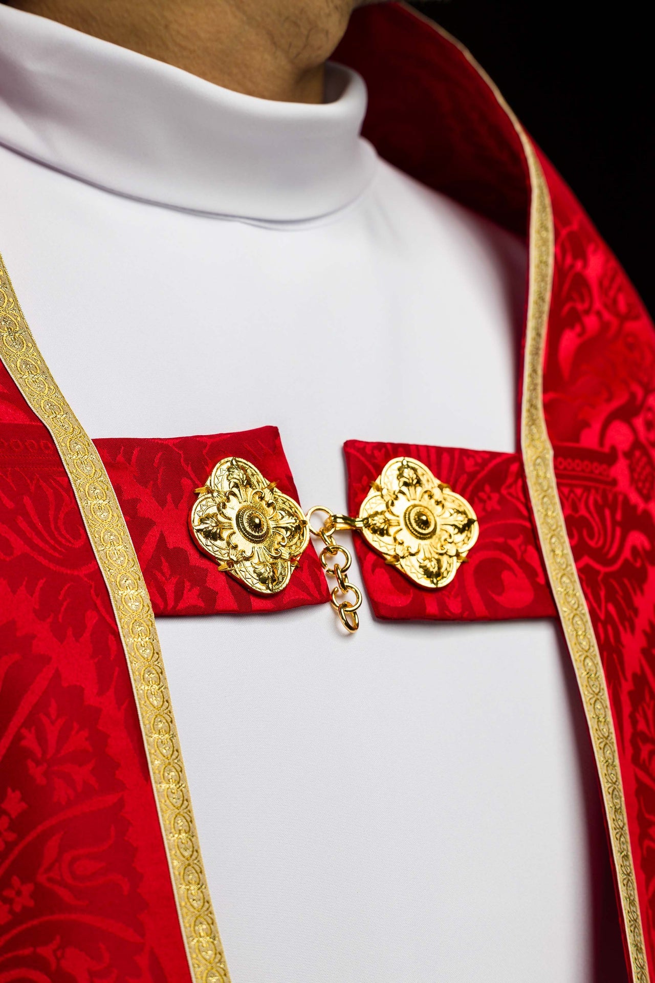 Żakardowa kapa rzymska gładka Czerwona