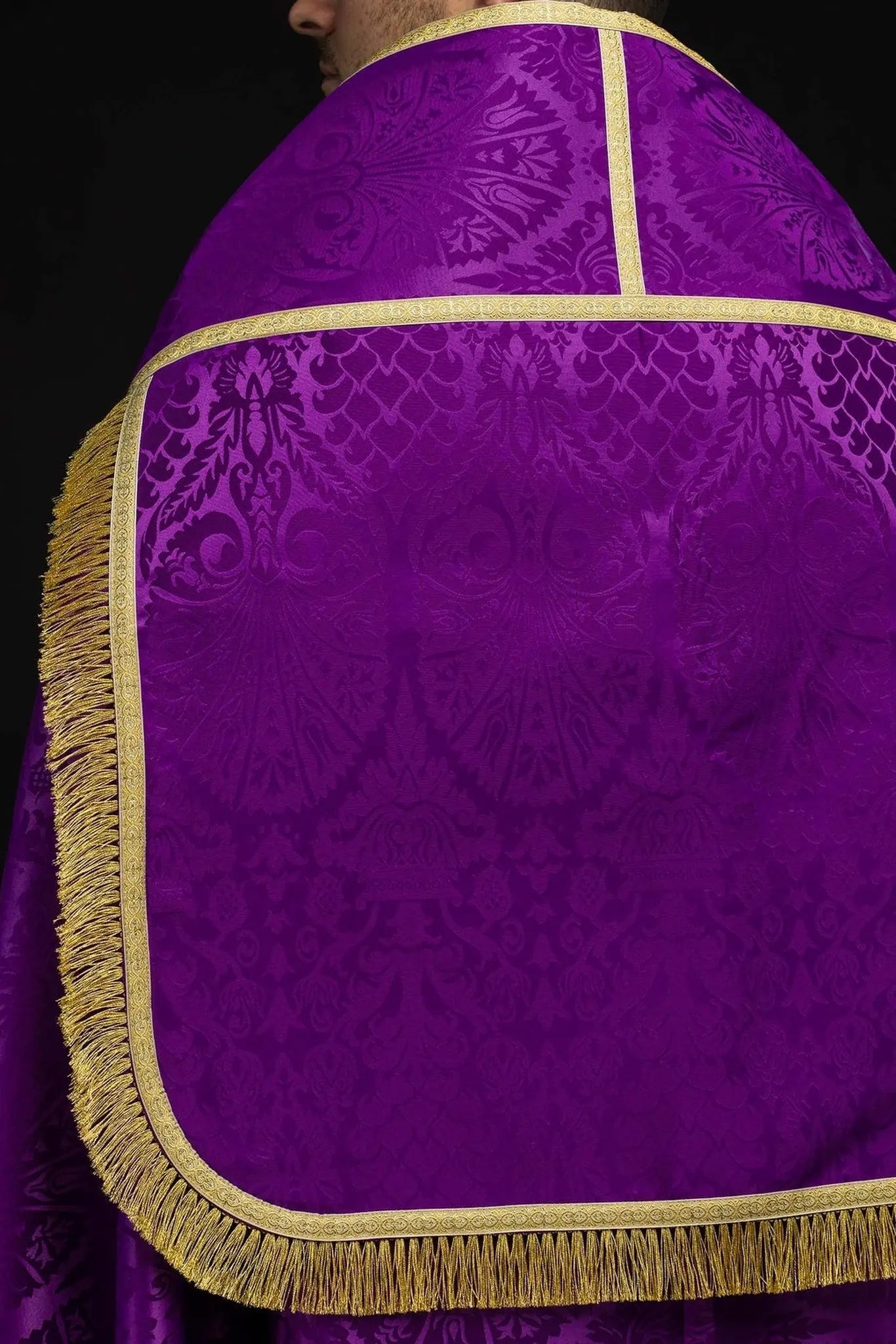 Plain Jacquard Roman Cope Purple