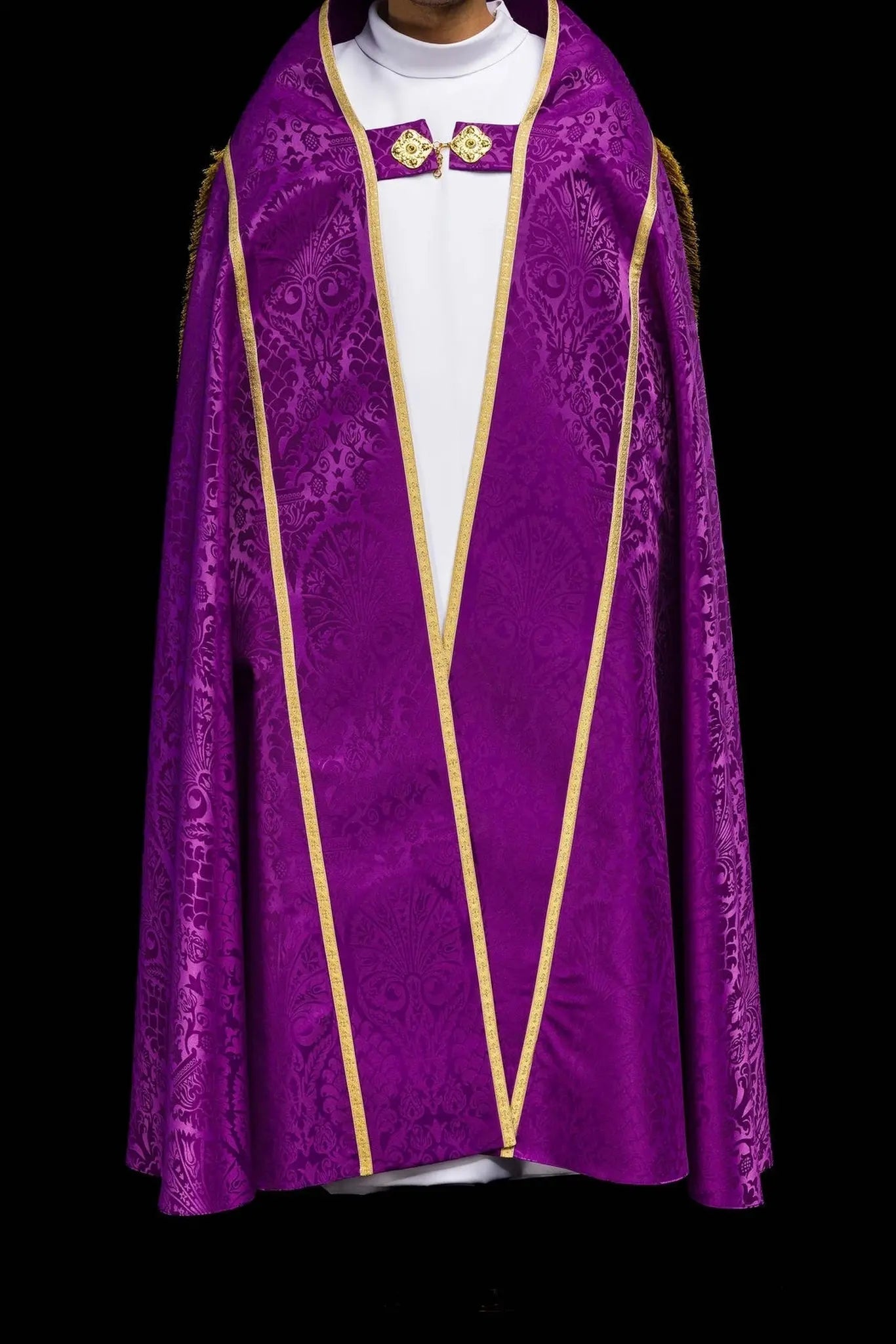 Plain Jacquard Roman Cope Purple
