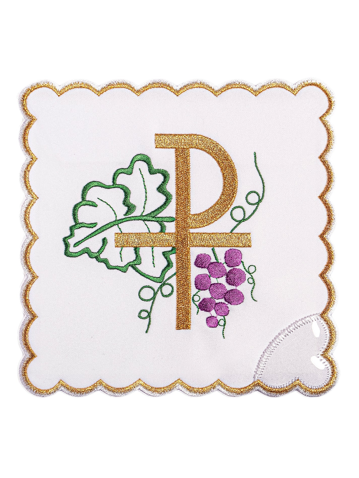 Chalice linen with PAX embroidery and grapes