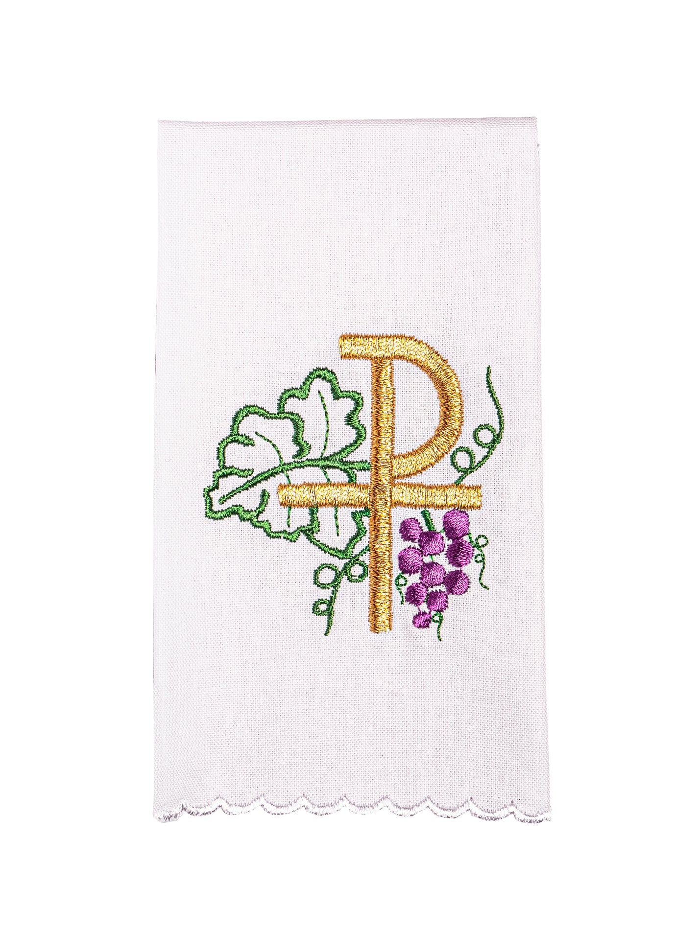 Chalice linen with PAX embroidery and grapes