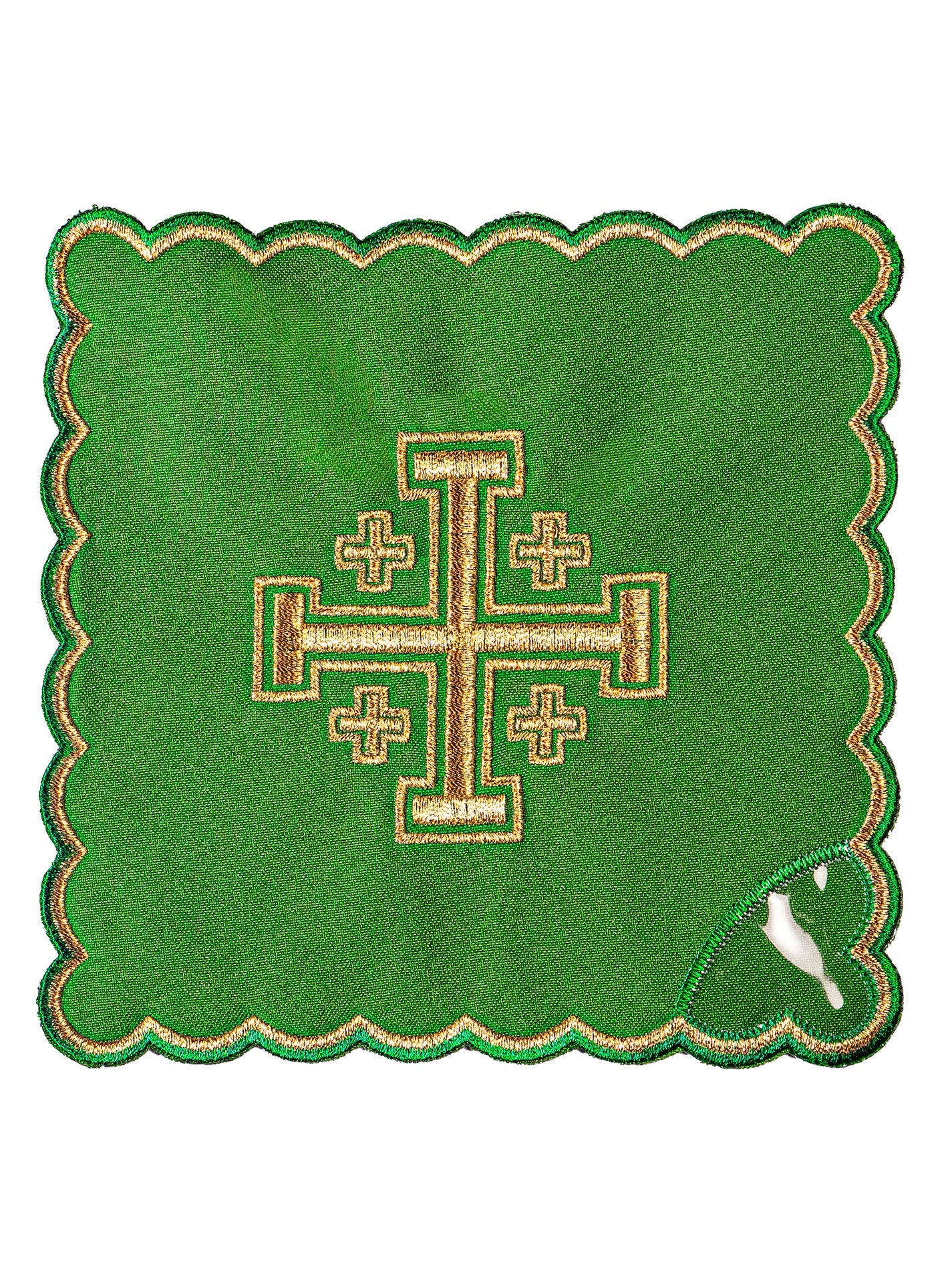 Chalice linen embroidered Jerusalem Cross