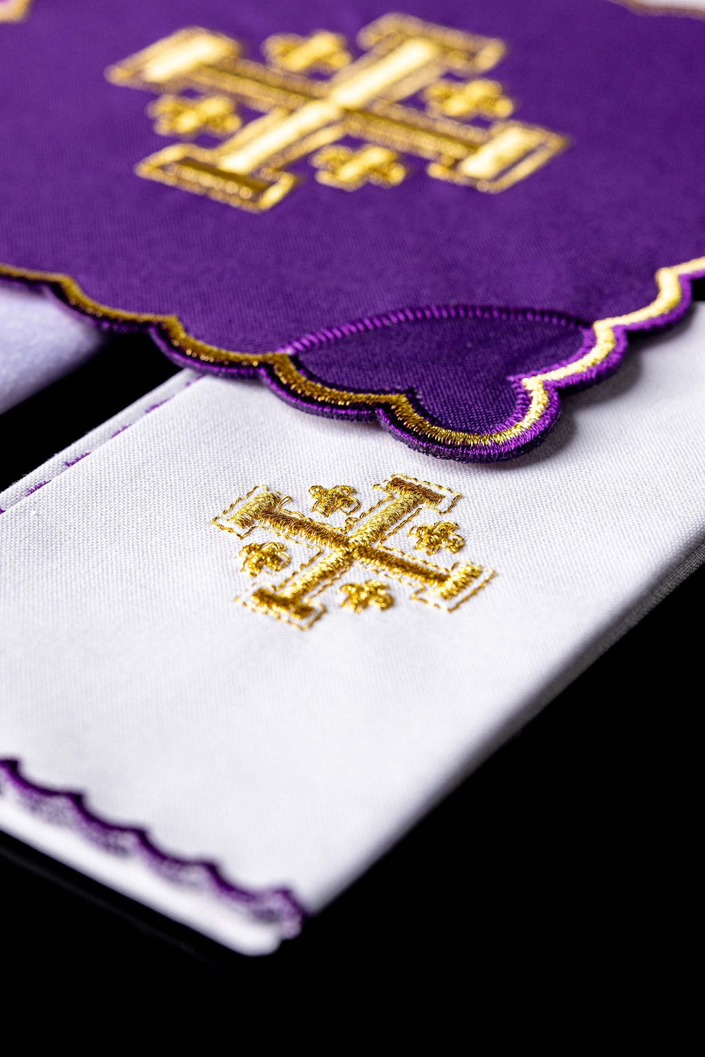 Chalice Set Embroidered Jerusalem Cross Purple