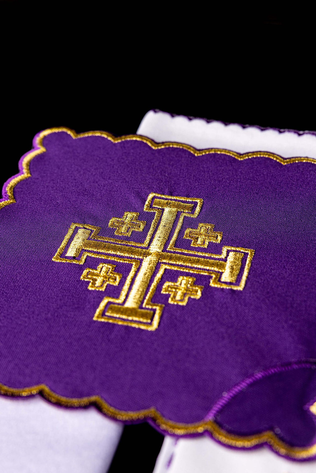 Chalice Set Embroidered Jerusalem Cross Purple