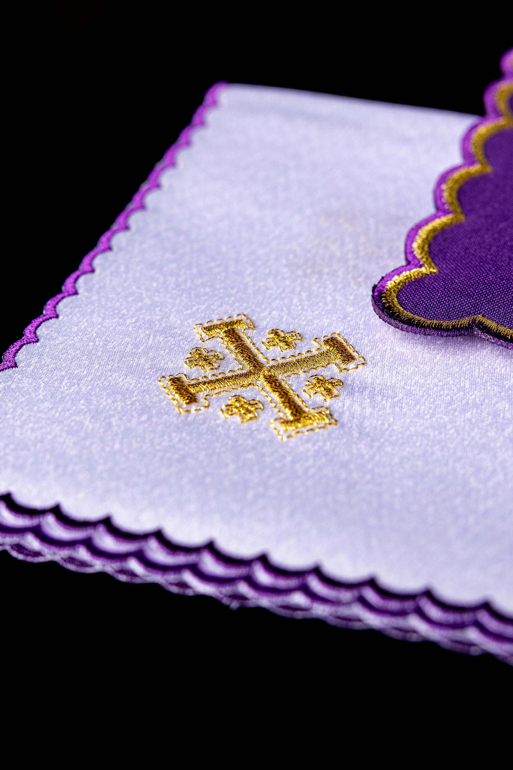 Chalice Set Embroidered Jerusalem Cross Purple