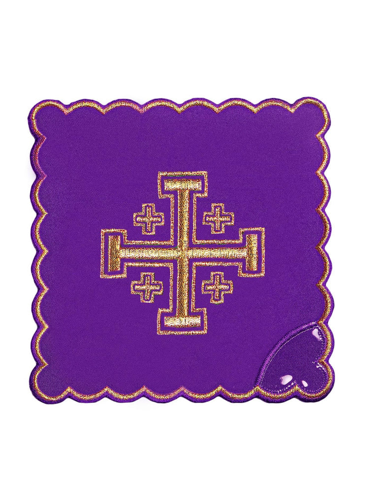 Chalice Set Embroidered Jerusalem Cross Purple