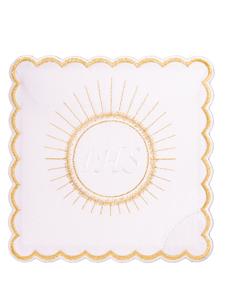 komplet kielichowy z haftem eucharystycznym JHS