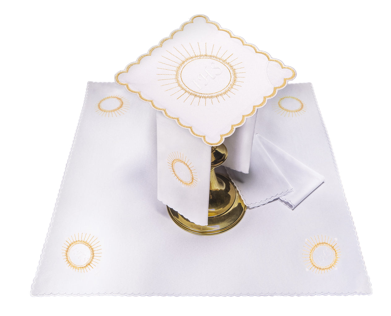 chalice set with eucharistic embroidery JHS